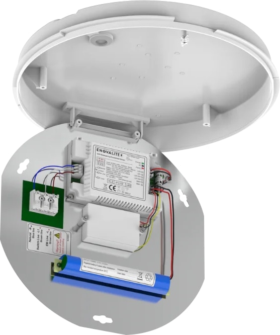 ENOVALITE LED-Notstrom Deckenleuchte inkl. Sensor, 8 Stunden ENOVALITE LED-Notstrom Deckenleuchte inkl. Sensor und Test-Funktion. 8 Stunden