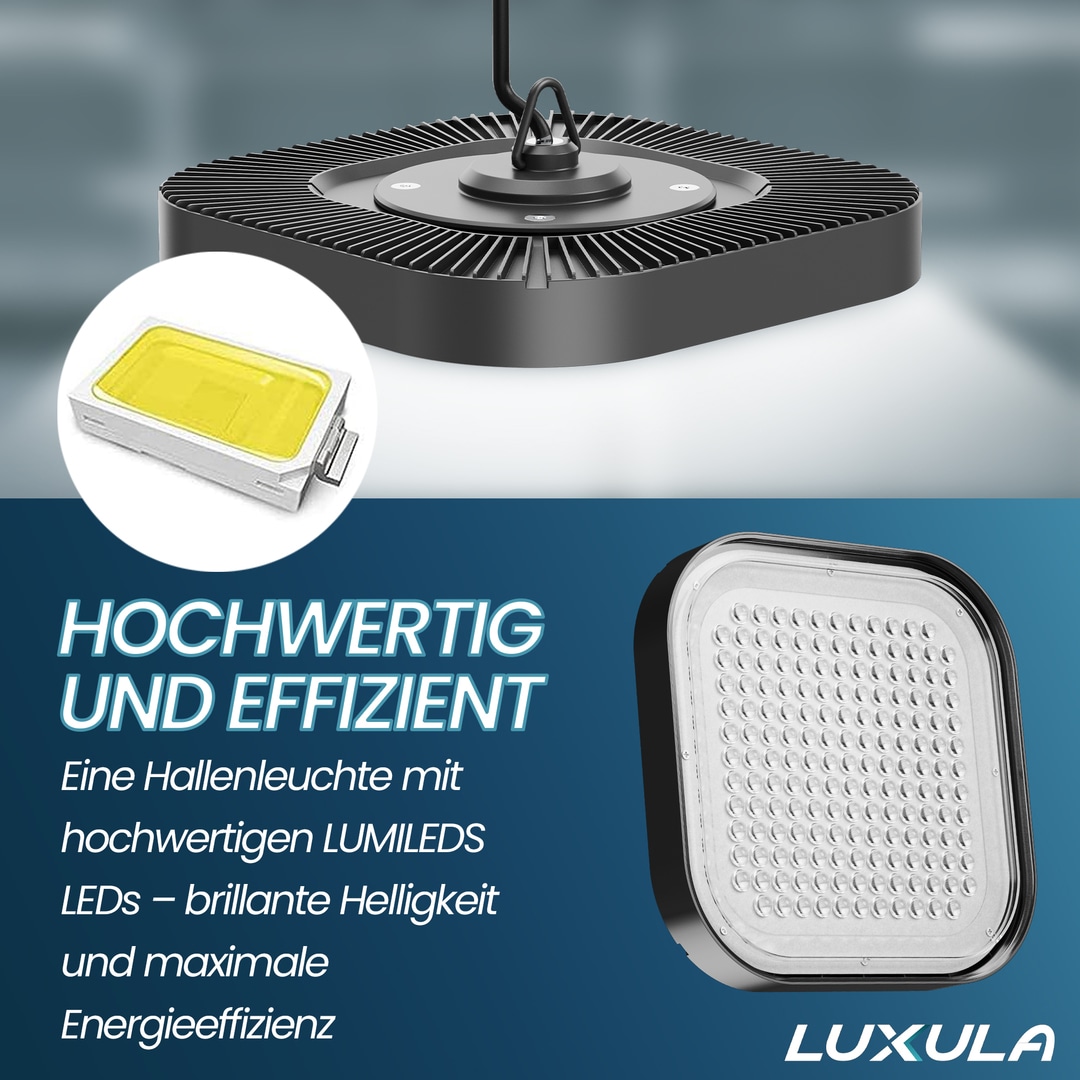 LUXULA LED-HighBay-Leuchte, EEK: E, 200 W, 24000 lm, 5000 K, schwarz LUXULA LED-HighBay-Leuchte, EEK: E, 200 W, 24000 lm, 5000 K, schwarz