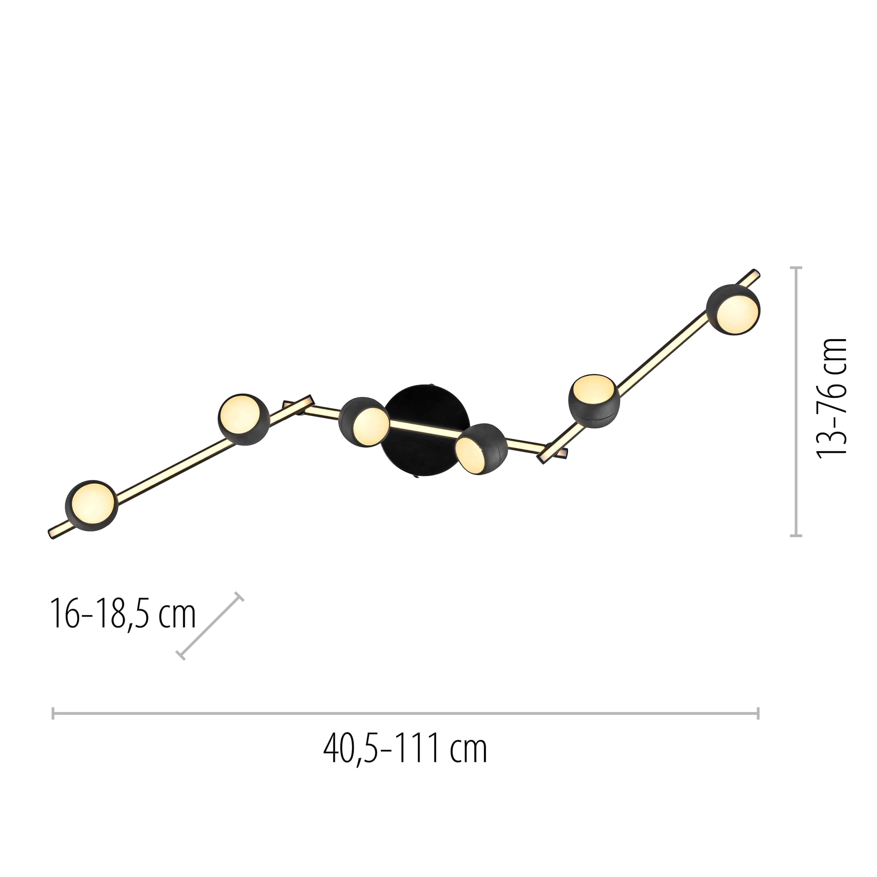 JUST LIGHT LED-Deckenleuchte 11403-18, 32W, 3000K, 37000lm, ww, IP20, schwarz JUST LIGHT LED-Deckenleuchte 11403-18, 32W, 3000K, 37000lm, ww, IP20, schwarz