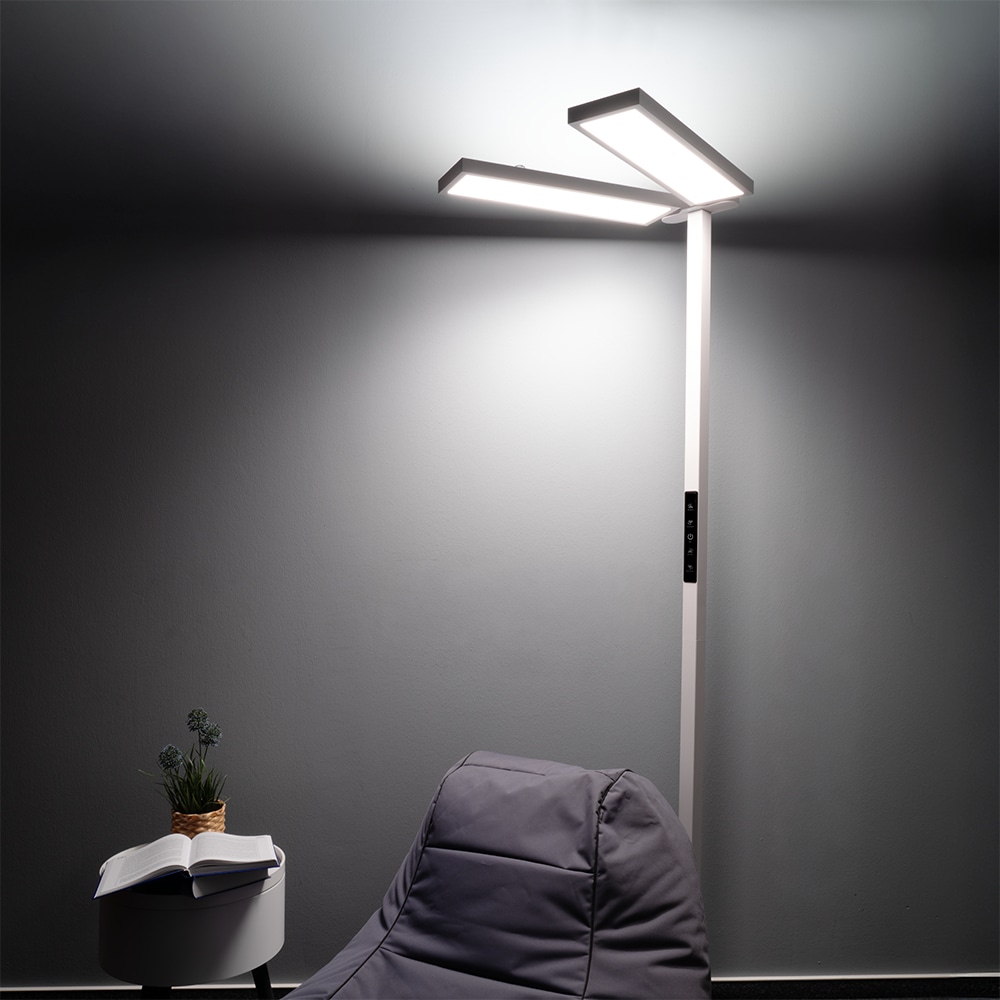 LUXULA LED-Büro-Stehleuchte, Up/Down, 120W, 4000K, EEK: F, 8500lm, IP20, dimmbar, weiß LUXULA LED-Büro-Stehleuchte, Up/Down, 120W, 4000K, EEK: F, 8500lm, IP20, dimmbar, weiß