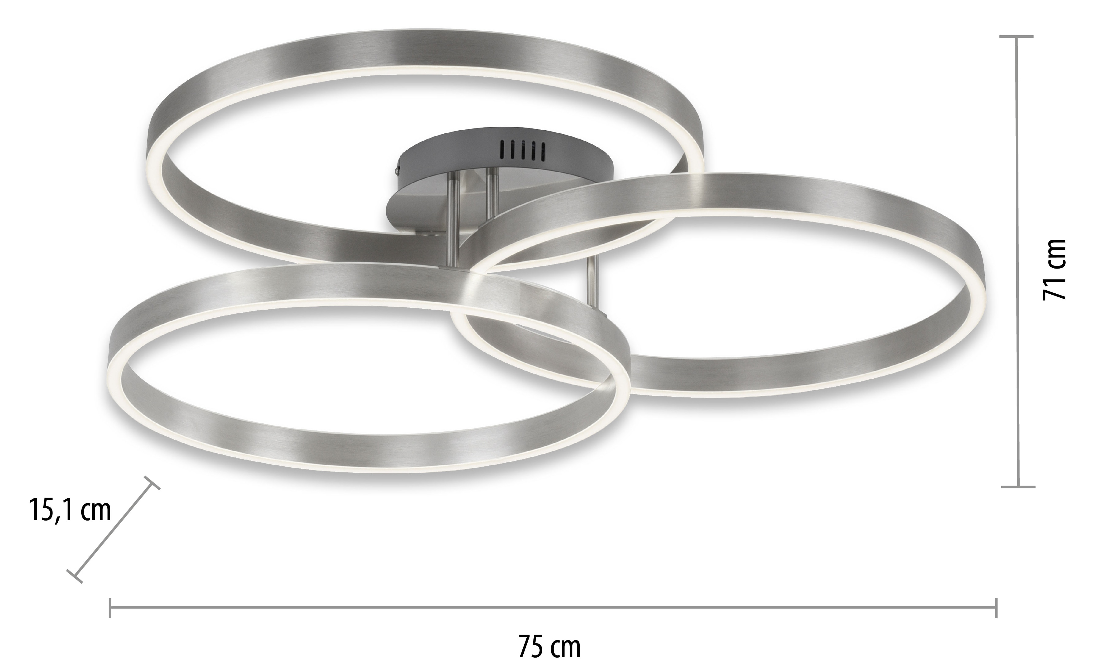 PAUL NEUHAUS LED-Deckenleuchte 6233-55 stahl, 48 W, 5000 lm, CCT PAUL NEUHAUS LED-Deckenleuchte 6233-55 stahl, 48 W, 5000 lm, CCT