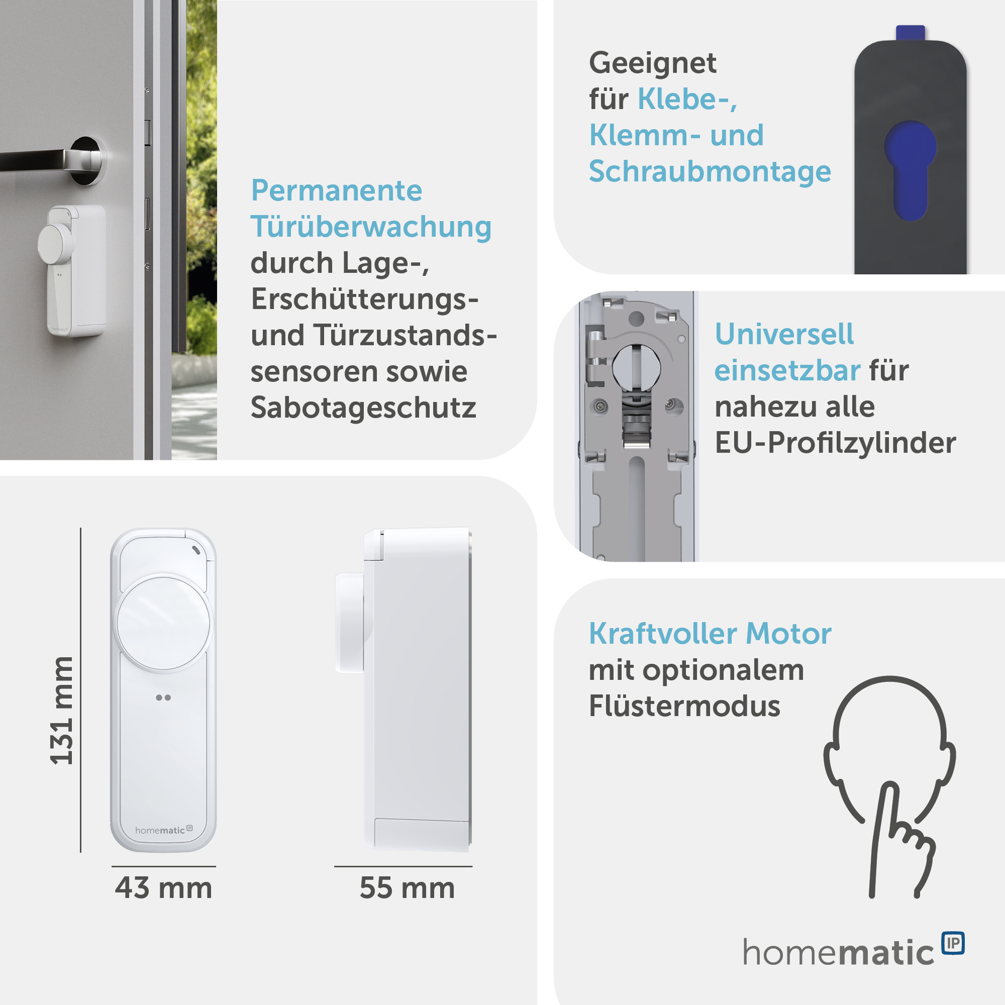 HOMEMATIC IP 161671A0, Türschlossantrieb pro, weiß HOMEMATIC IP 161671A0, Türschlossantrieb pro, weiß