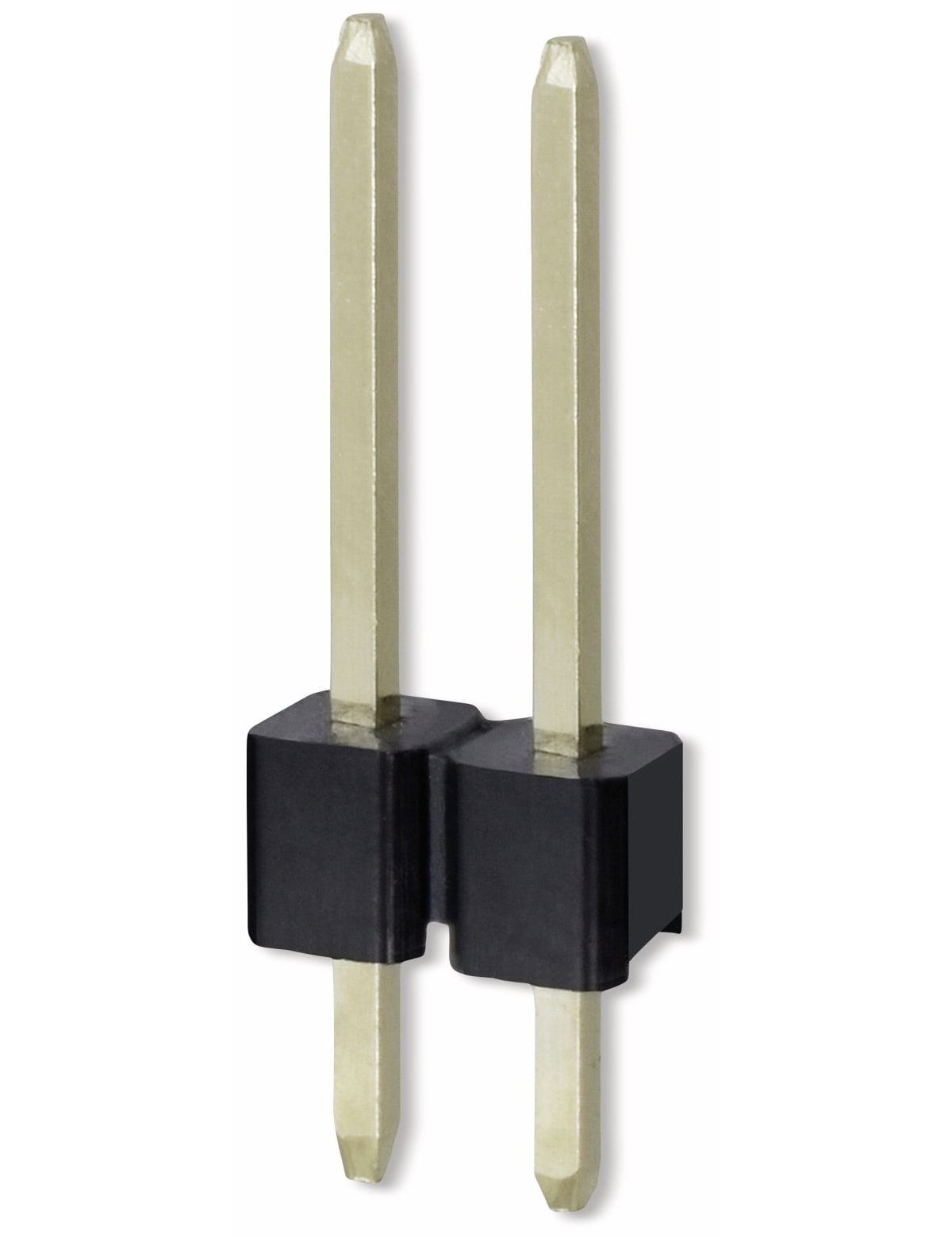 Stiftleiste, 1 x 2, 2,54 mm, gerade, 0,8µ Au (Gold), 5 Stück Stiftleiste, 1 x 2, 2,54 mm, gerade, 0,8µ Au (Gold), 5 Stück