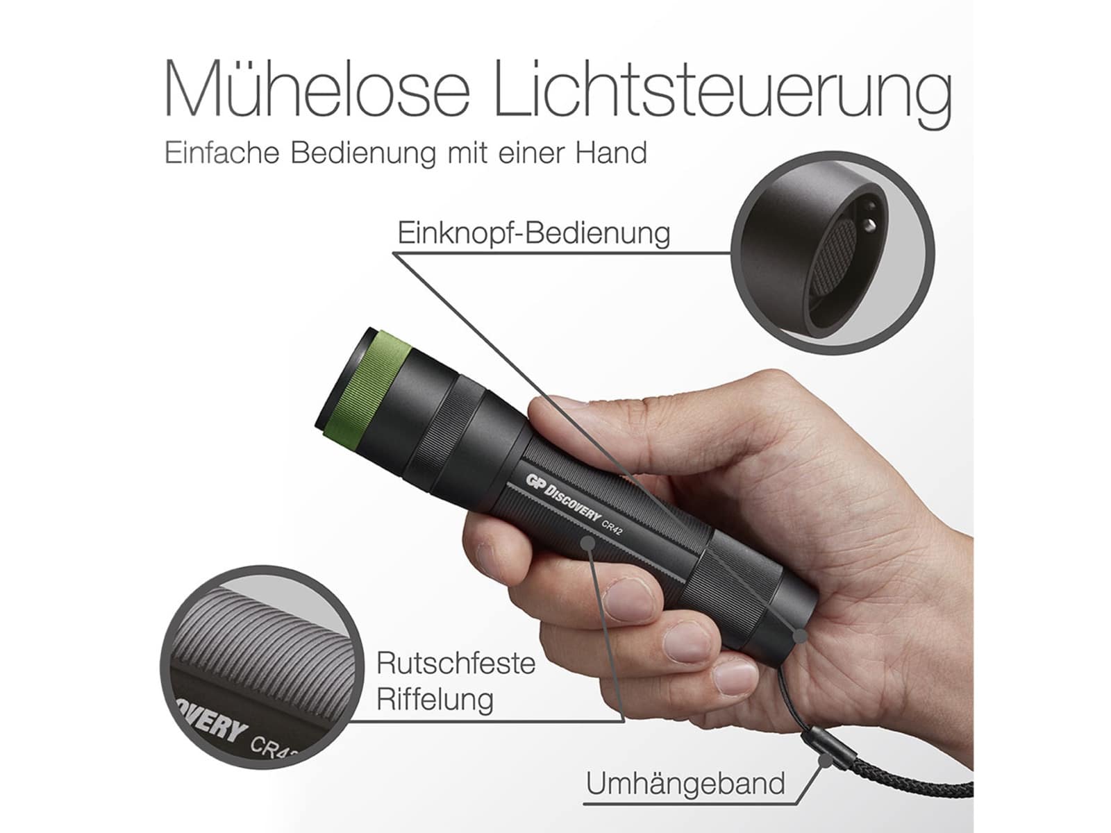 GP LED-Taschenlampe Discovery CR42, 1000 lm, 170 m GP LED-Taschenlampe Discovery CR42, 1000 lm, 170 m