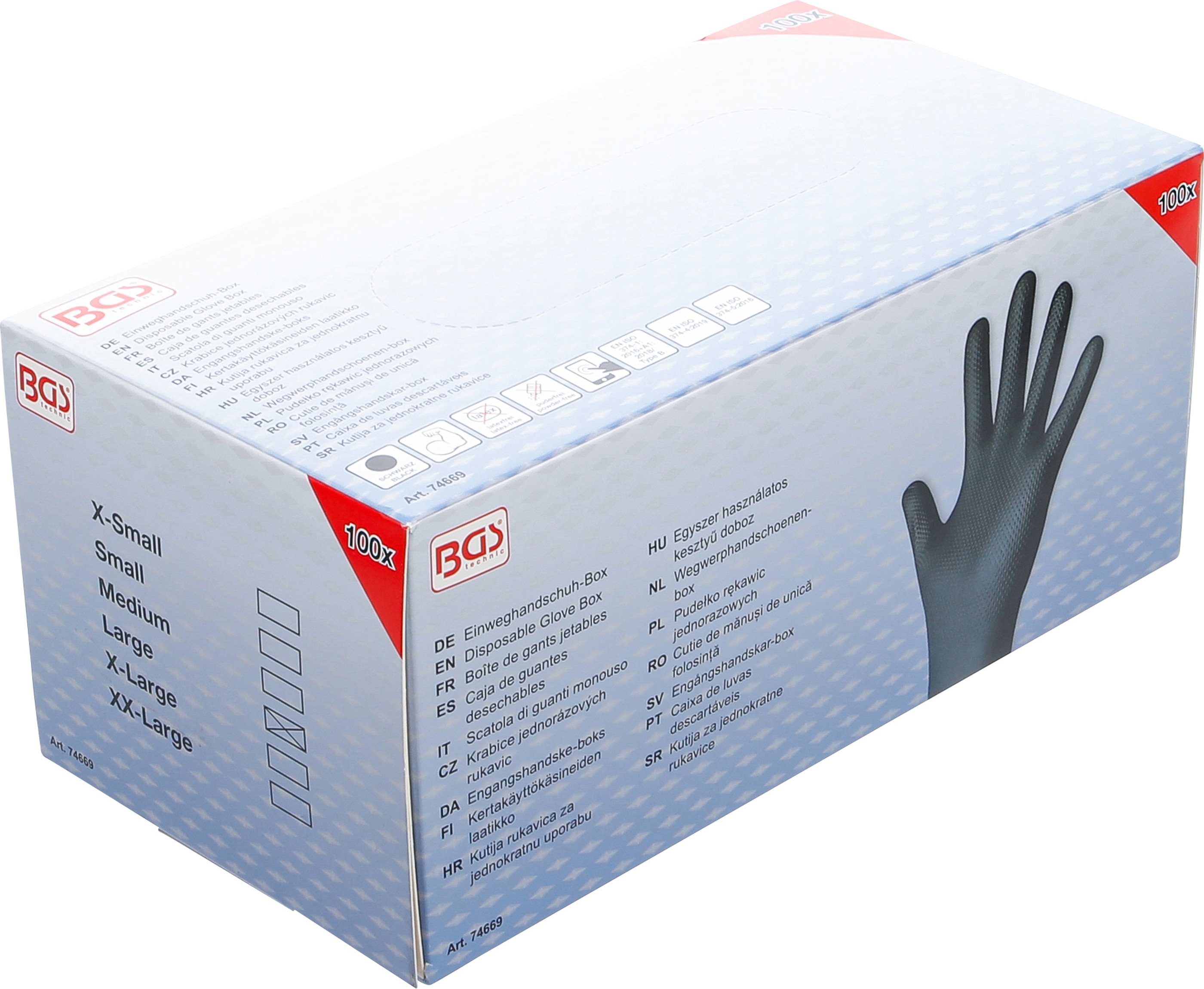 BGS TECHNIC Einweghandschuhe-Box, Nitril, Gr.L, mit extra Griffigkeit, 100 Stück BGS TECHNIC Einweghandschuhe-Box, Nitril, Gr.L, mit extra Griffigkeit, 100 Stück