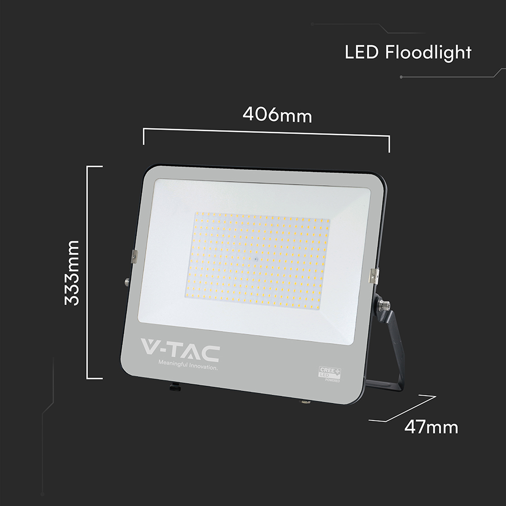 V-TAC LED-Fluter VT-44201, 200W, 6500K, EEK: D, CREE Chip, 27000lm, IP65, schwarz V-TAC LED-Fluter VT-44201, 200W, 6500K, EEK: D, CREE Chip, 27000lm, IP65, schwarz