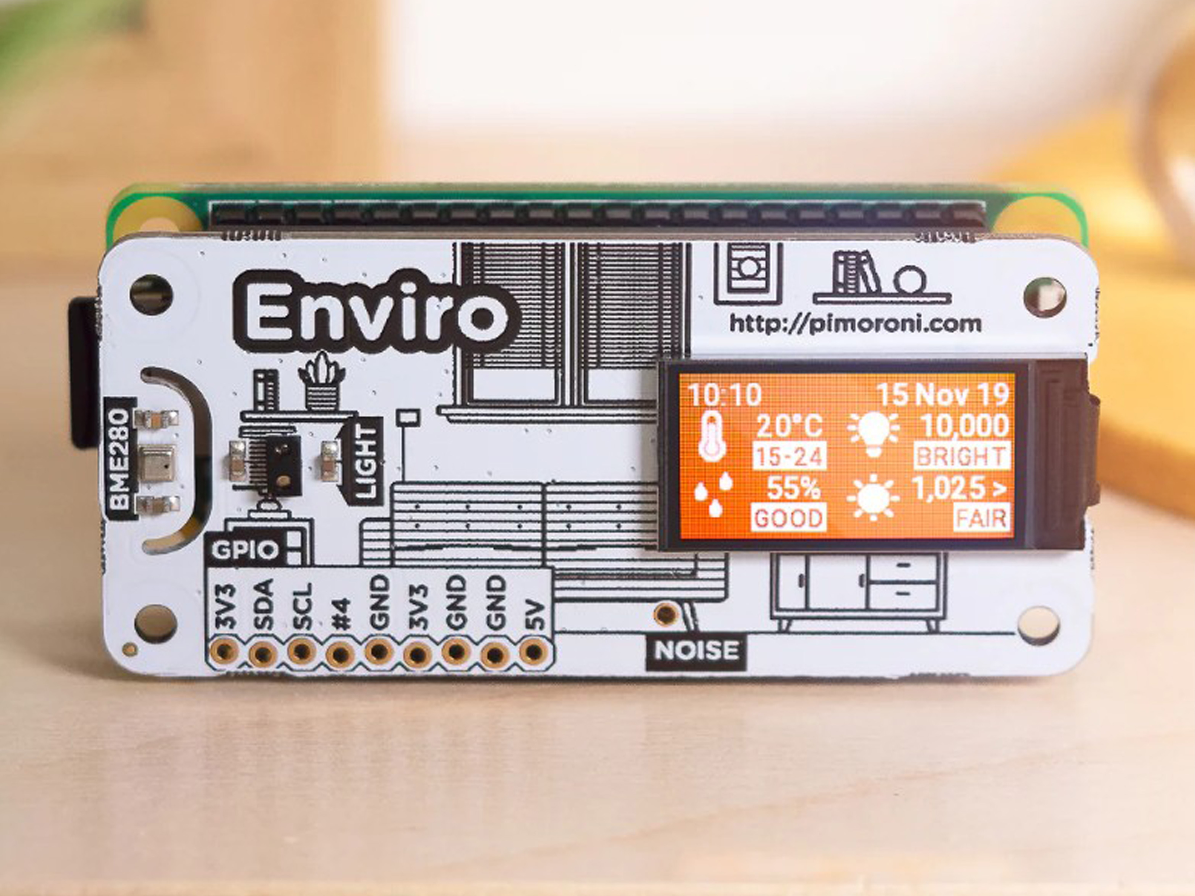 ENVIRO+ Air Quality Sensorkarte für Raspberry Pi ENVIRO Air Quality Sensorkarte für Raspberry Pi