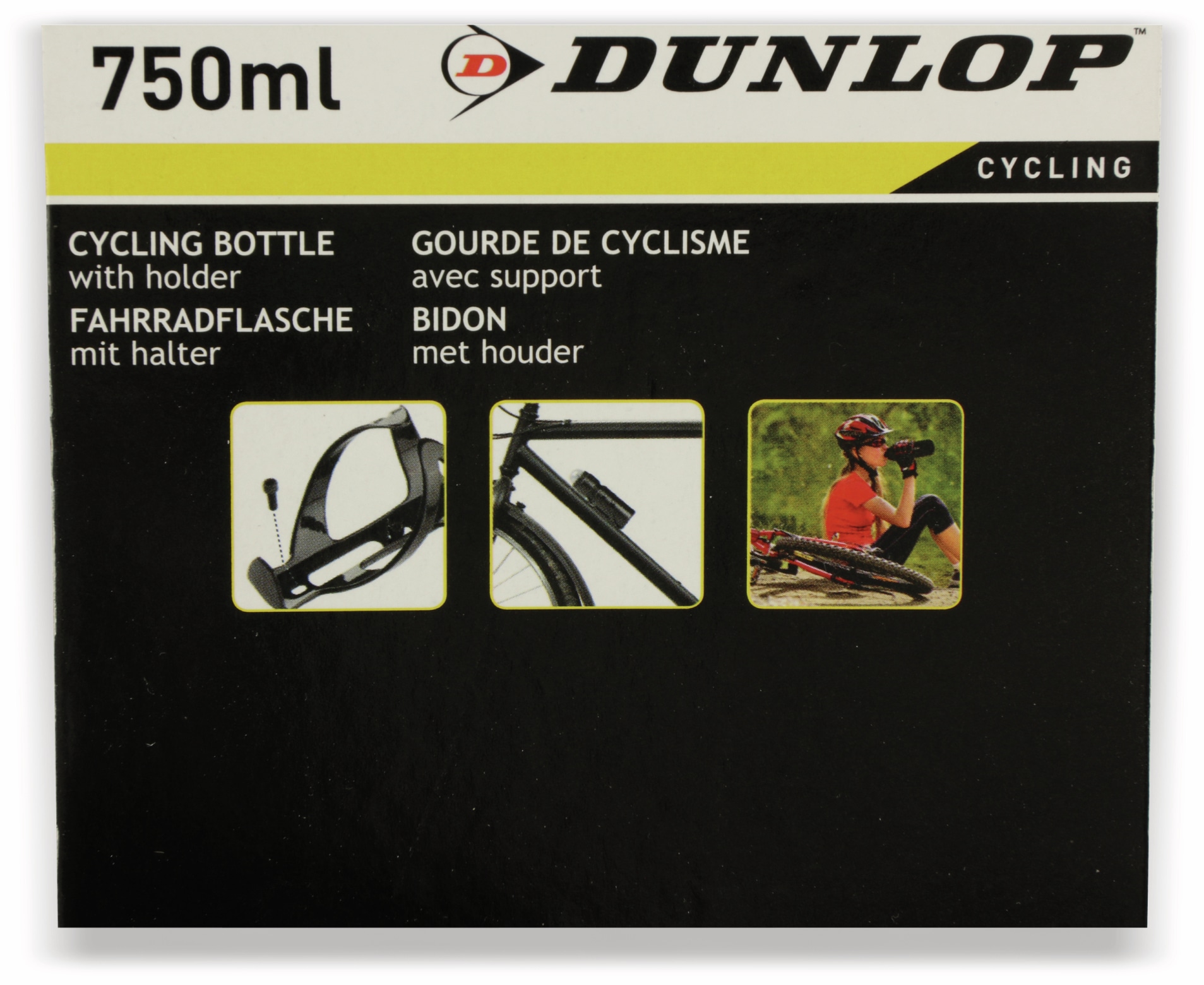 DUNLOP Fahrrad-Trinkflasche inkl. Halterung DUNLOP Fahrrad-Trinkflasche inkl. Halterung