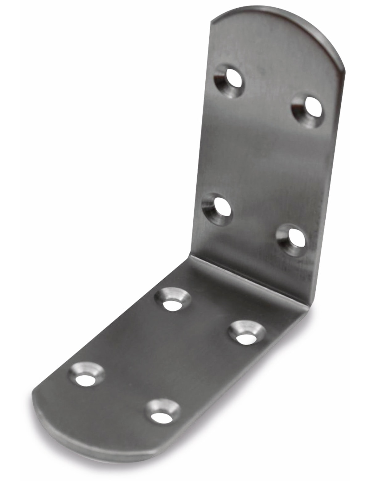 Winkelverbinder, Edelstahl, abgerundet, 85x85x38 mm Winkelverbinder, Edelstahl, abgerundet, 85x85x38 mm