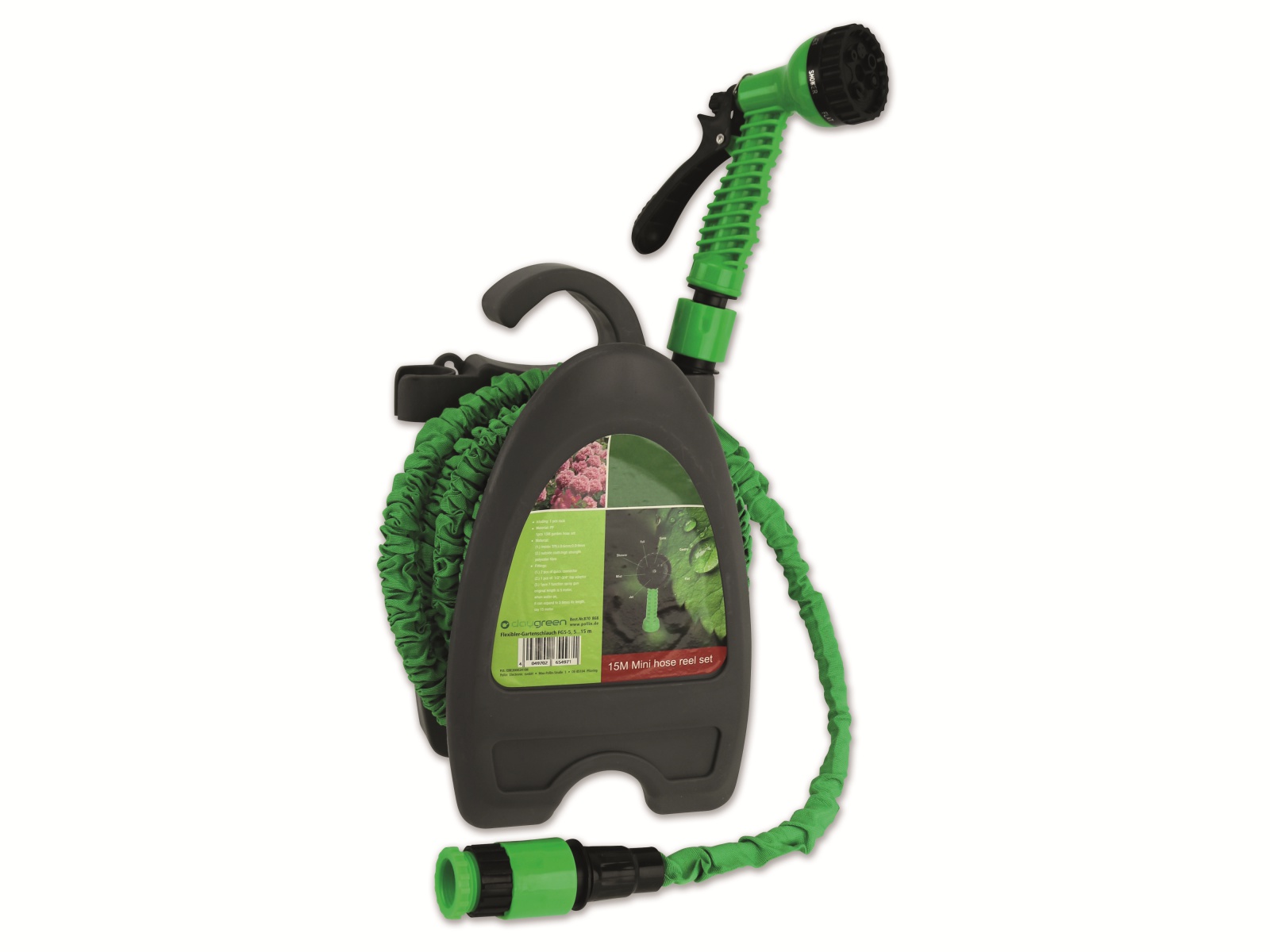 DAYGREEN Flexibles-Gartenschlauch-Set FGS-5-Set, 5/15 m, inkl. Brause