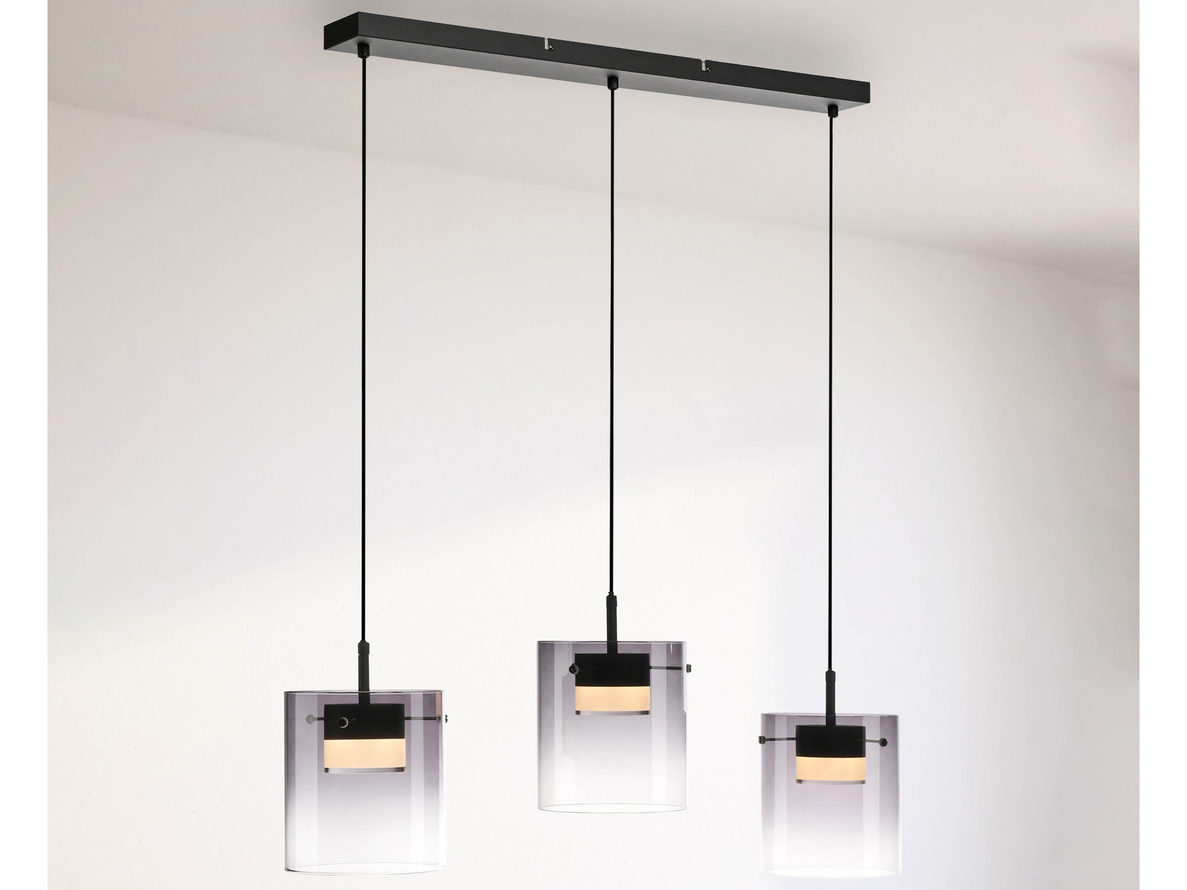 JUST LIGHT LED-Pendelleuchte 14043-18, 22,5W, 2400lm, 3000K, schwarz JUST LIGHT LED-Pendelleuchte 14043-18, 7,5W, 800lm, 3000K, schwarz