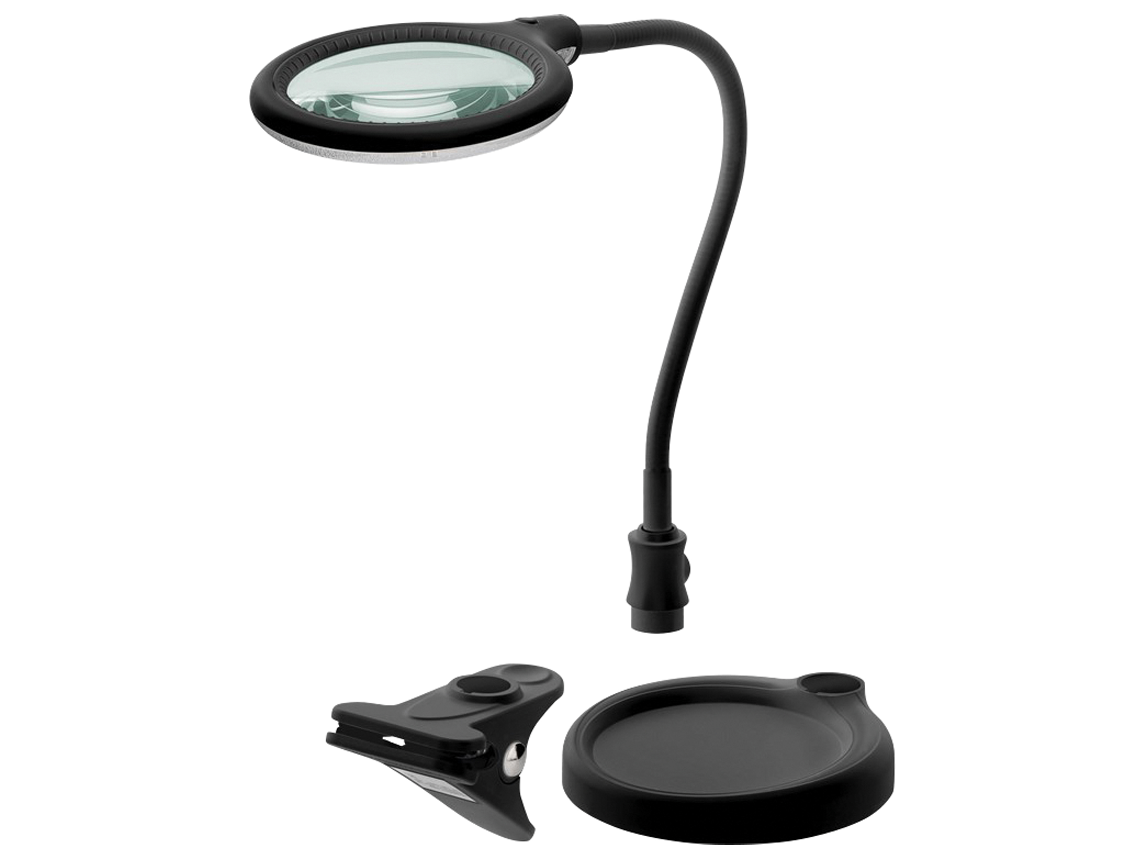 GOOBAY LED Stand-/Klemm-Lupenleuchte, 6W, 480lm, 1,75x Vergrößerung, schwarz GOOBAY LED Stand-/Klemm-Lupenleuchte, 6W, 480lm, 1,75x Vergrößerung, schwarz
