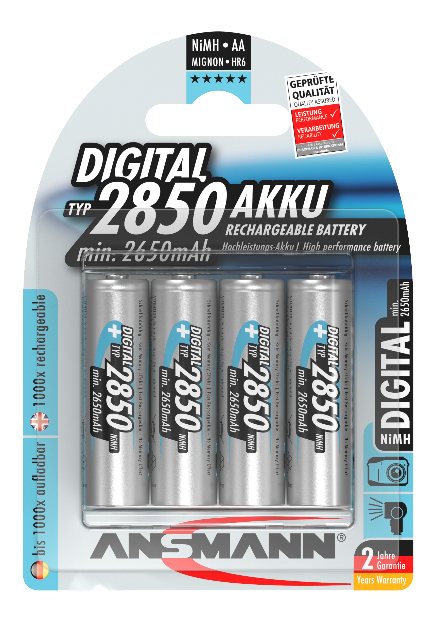 ANSMANN Digital NiMH Akku Mignon AA Typ 2850mAh 4 Stück ANSMANN Digital NiMH Akku Mignon AA Typ 2850mAh 4 Stück