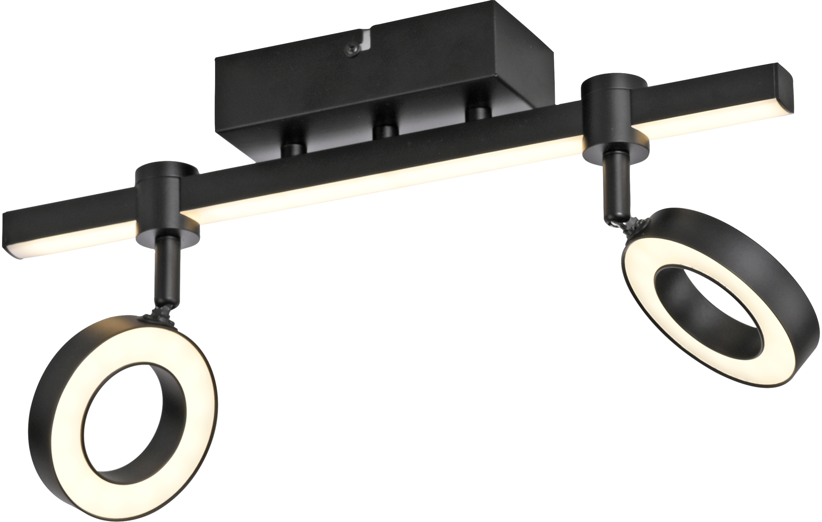 JUST LIGHT LED-Deckenleuchte 12075-18 schwarz, 10,5 W, 1300 lm, CCT, RGB, Smart Home