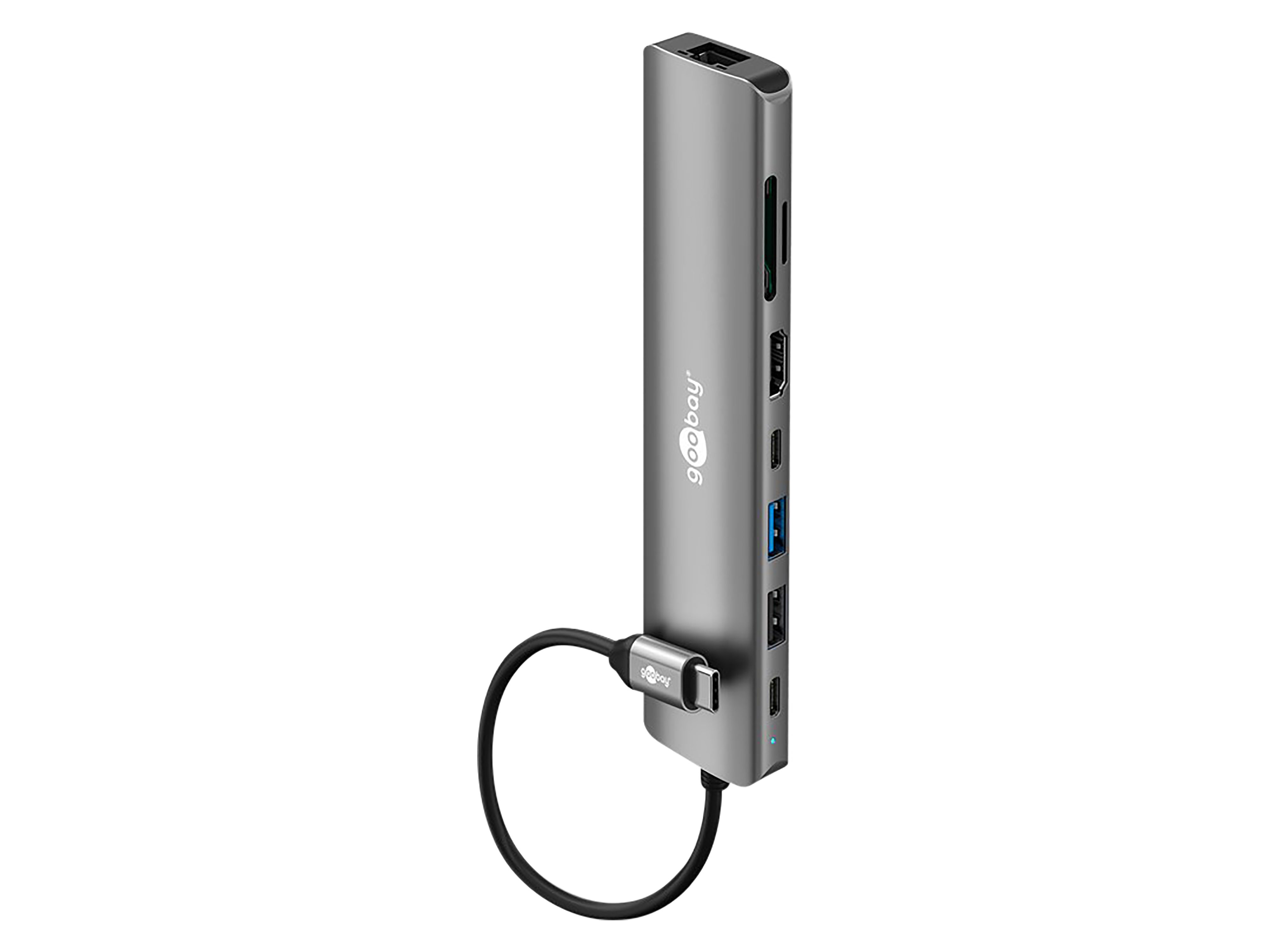 GOOBAY USB3.2 Hub 79148 Slim 8 Port USB-C auf HDMI/RJ45/USB-C/USB-A 5 Gbit/s GOOBAY USB3.2 Hub 79148 Slim 8 Port USB-C auf HDMI/RJ45/USB-C/USB-A 5 Gbit/s