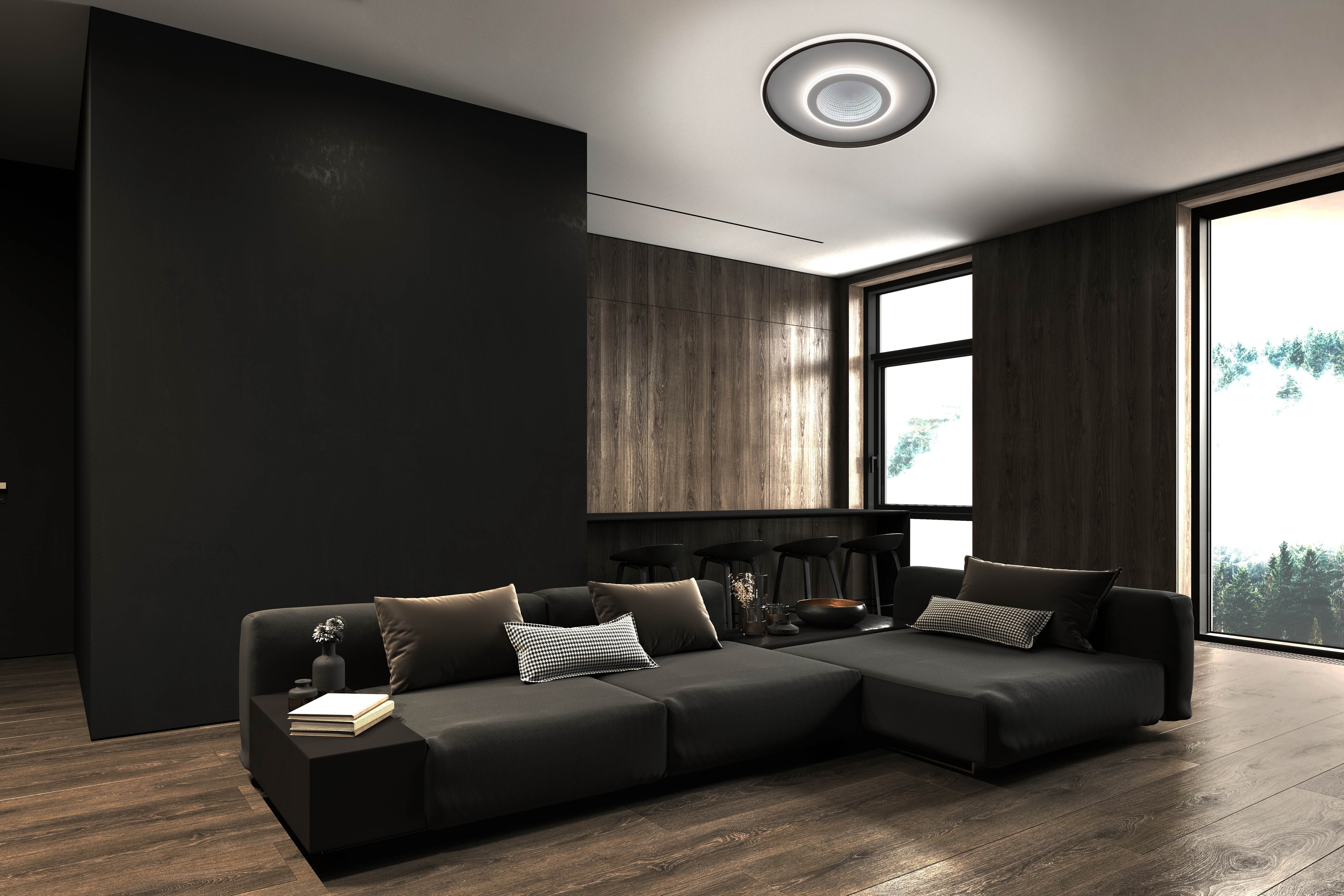 NÄVE LED-Deckenleuchte 1408277, 40W, 1800lm, 3D-Effekt, weiß/schwarz NÄVE LED-Deckenleuchte 1408277, 40W, 1800lm, 3D-Effekt, weiß/schwarz