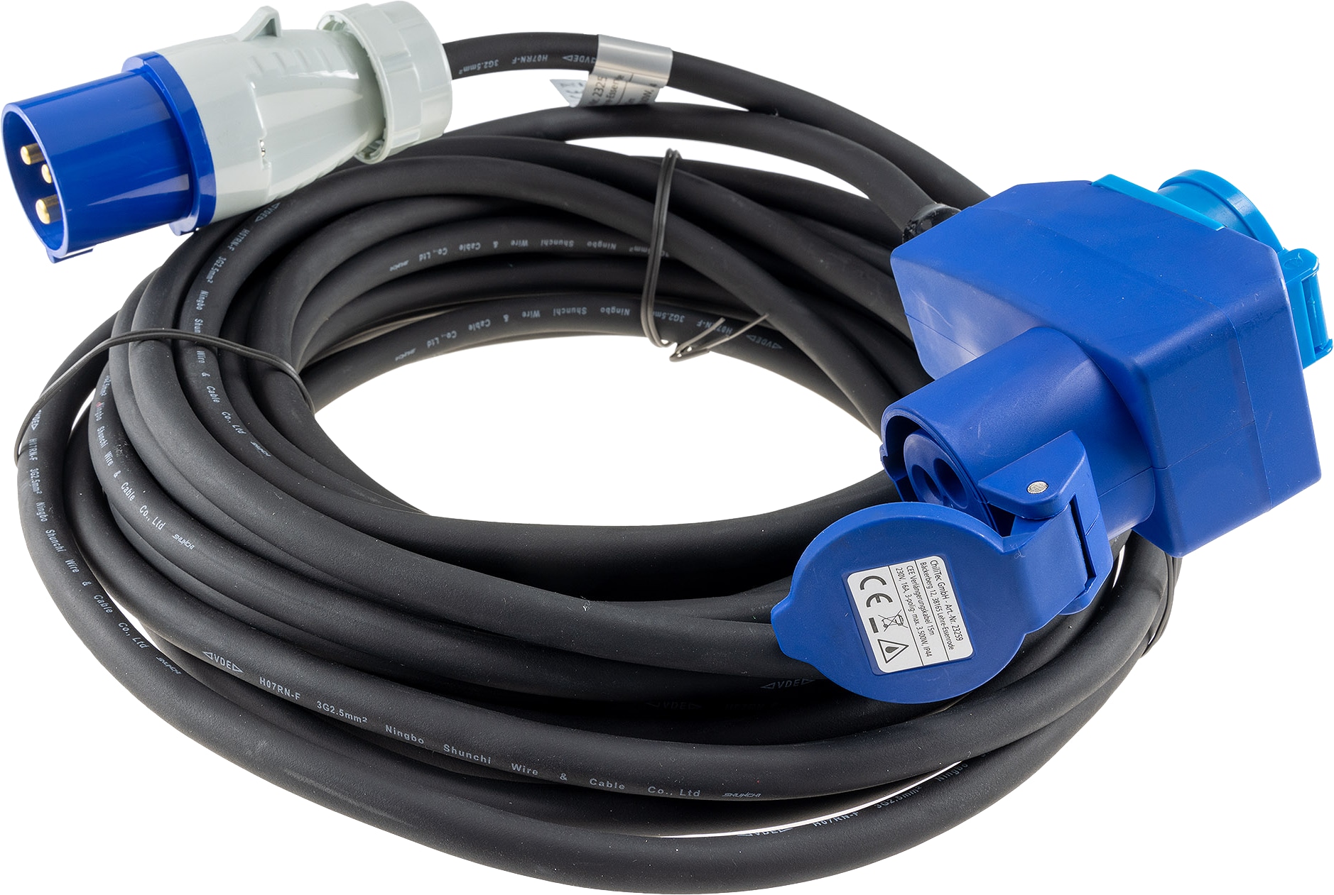 CHILITEC CEE-Verlängerung 16A/3600W, 3-polig, 15 m, mit Steckdose CHILITEC CEE-Verlängerung 16A/3600W, 3-polig, 15 m, mit Steckdose