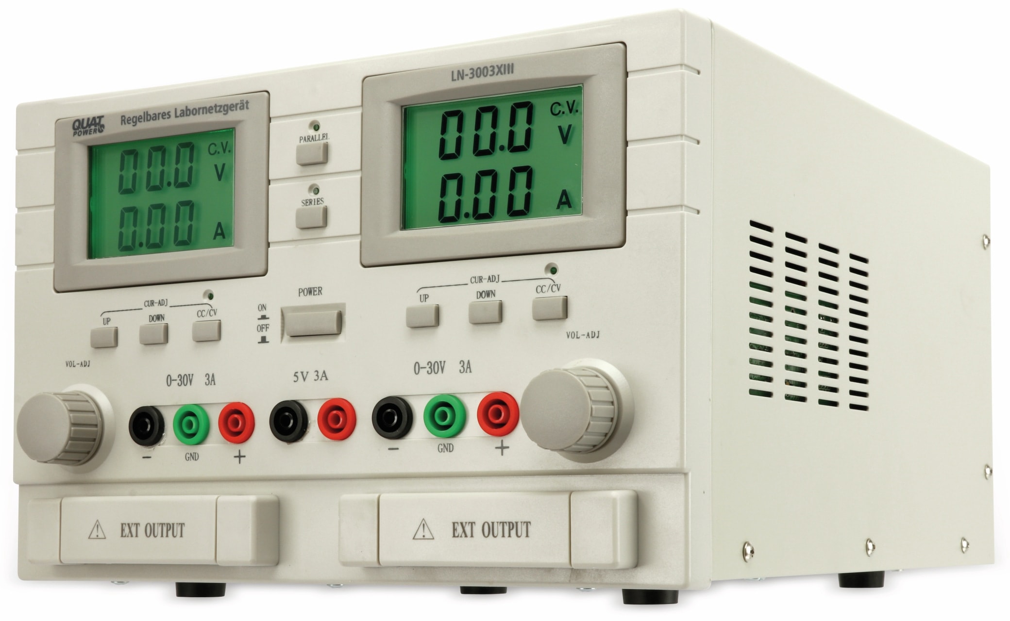 QUATPOWER Labornetzgerät LN-3003XIII, 2x 0...30 V-, 0...3 A, 5 V-/3 A