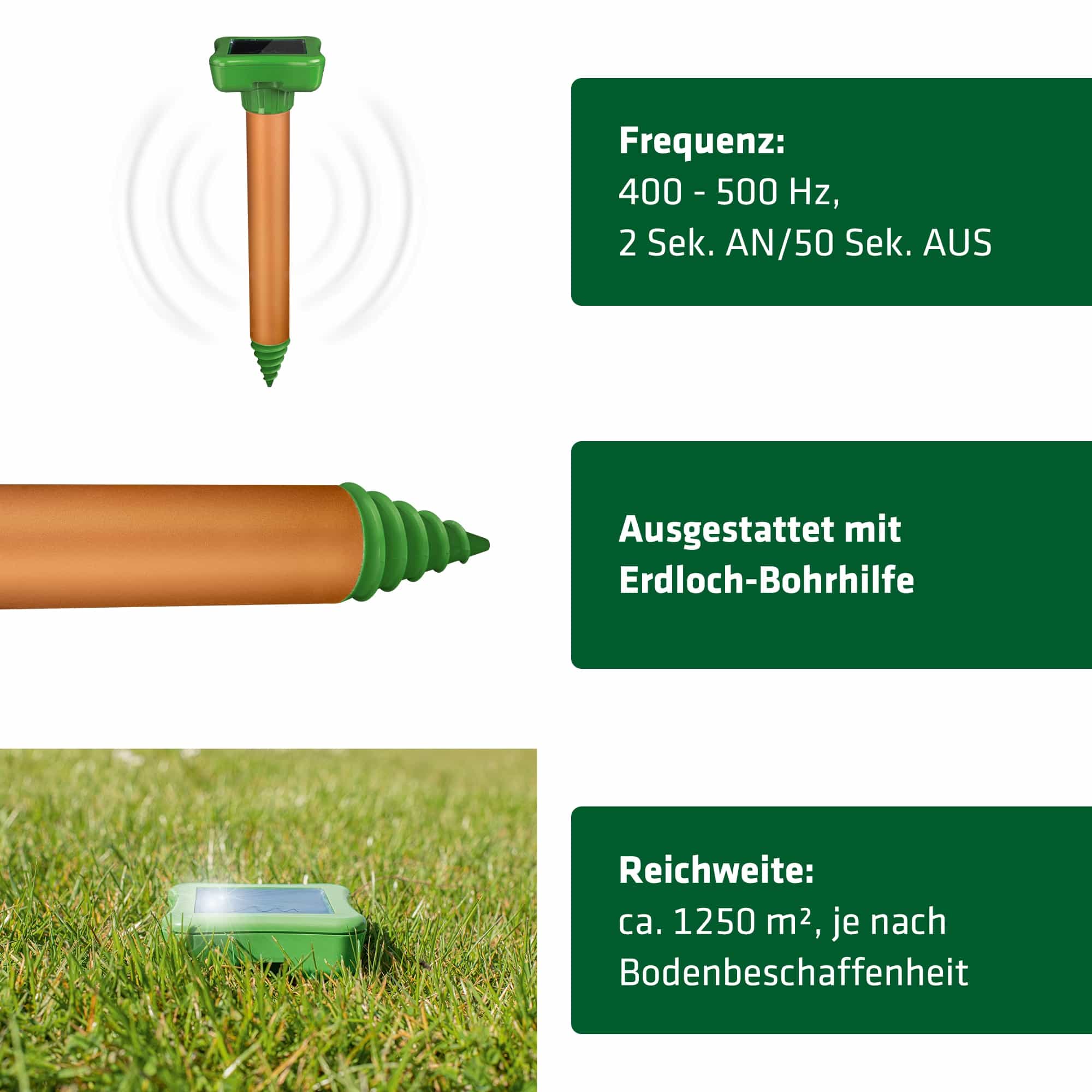 GARDIGO Solar Maulwurf-Ameisen-Abwehr Deluxe