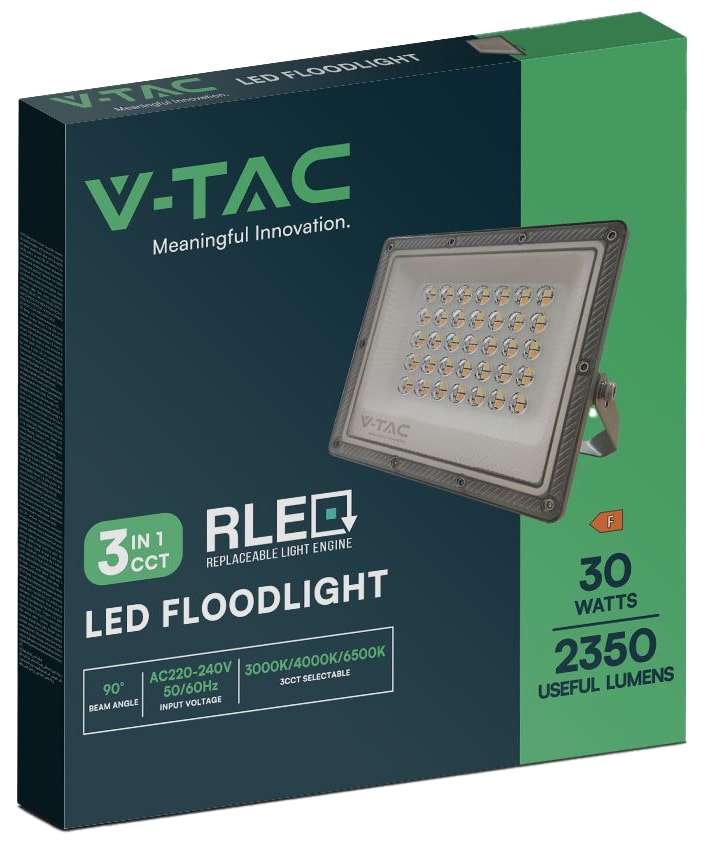 V-TAC LED-Fluter, VT-44050, EEK: F, 50 W, 5000 lm, CCT, IP65, grau V-TAC LED-Fluter, VT-44050, EEK: F, 50 W, 5000 lm, CCT, IP65, grau