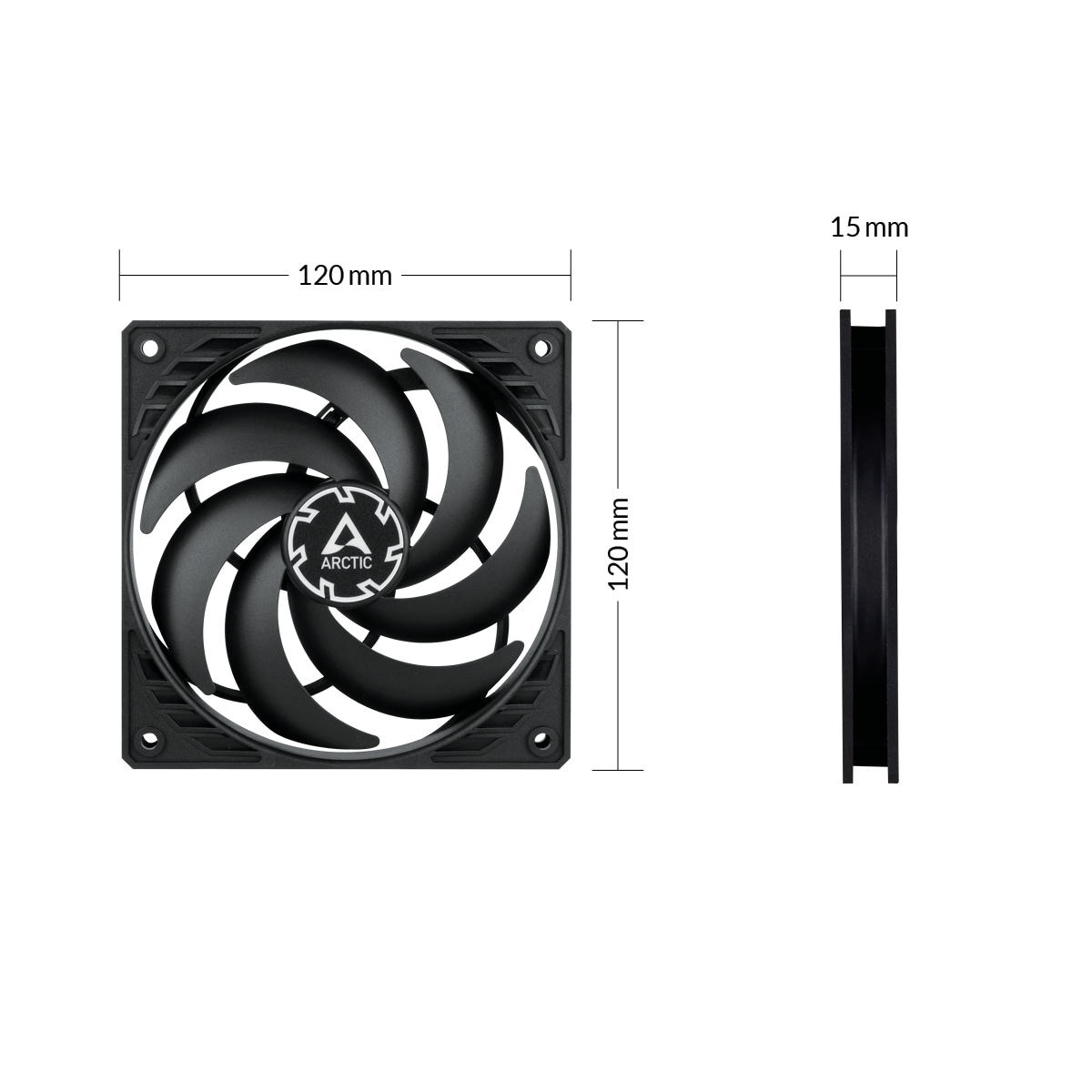 ARCTIC Lüfter P12 Slim PWM PST 3er Pack
