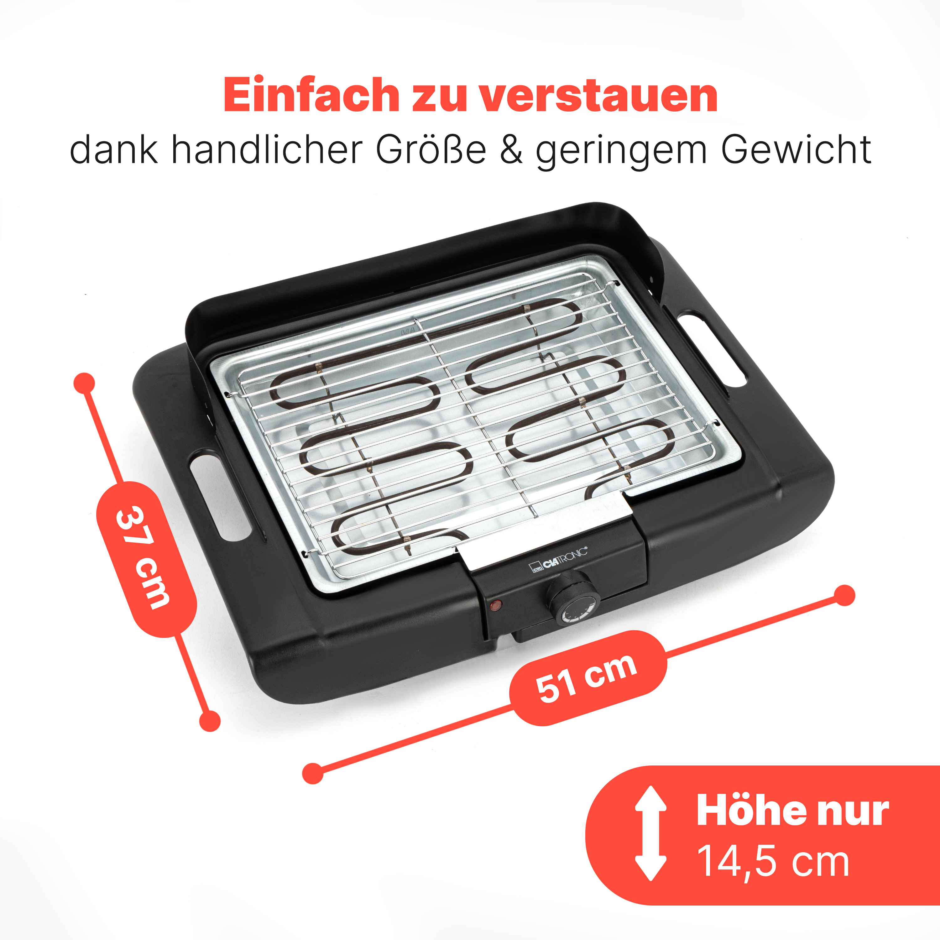 CLATRONIC Barbecue-Tischgrill BQ 3841, Elektrogrill, Schwarz, 2000 W CLATRONIC Barbecue-Tischgrill BQ 3841, Elektrogrill, Schwarz, 2000 W