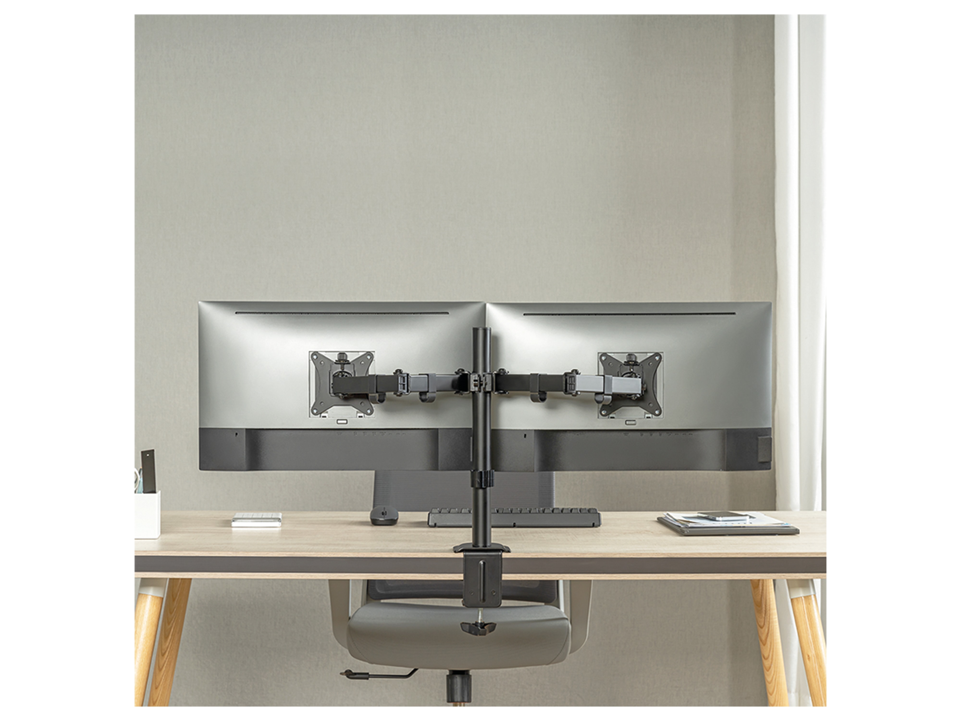LOGILINK Monitorhalterung BP0172 2fach 17-32, Aluminium LOGILINK Monitorhalterung BP0172, 2-fach, 43,2 - 81,3 cm (17" - 32"), Aluminium