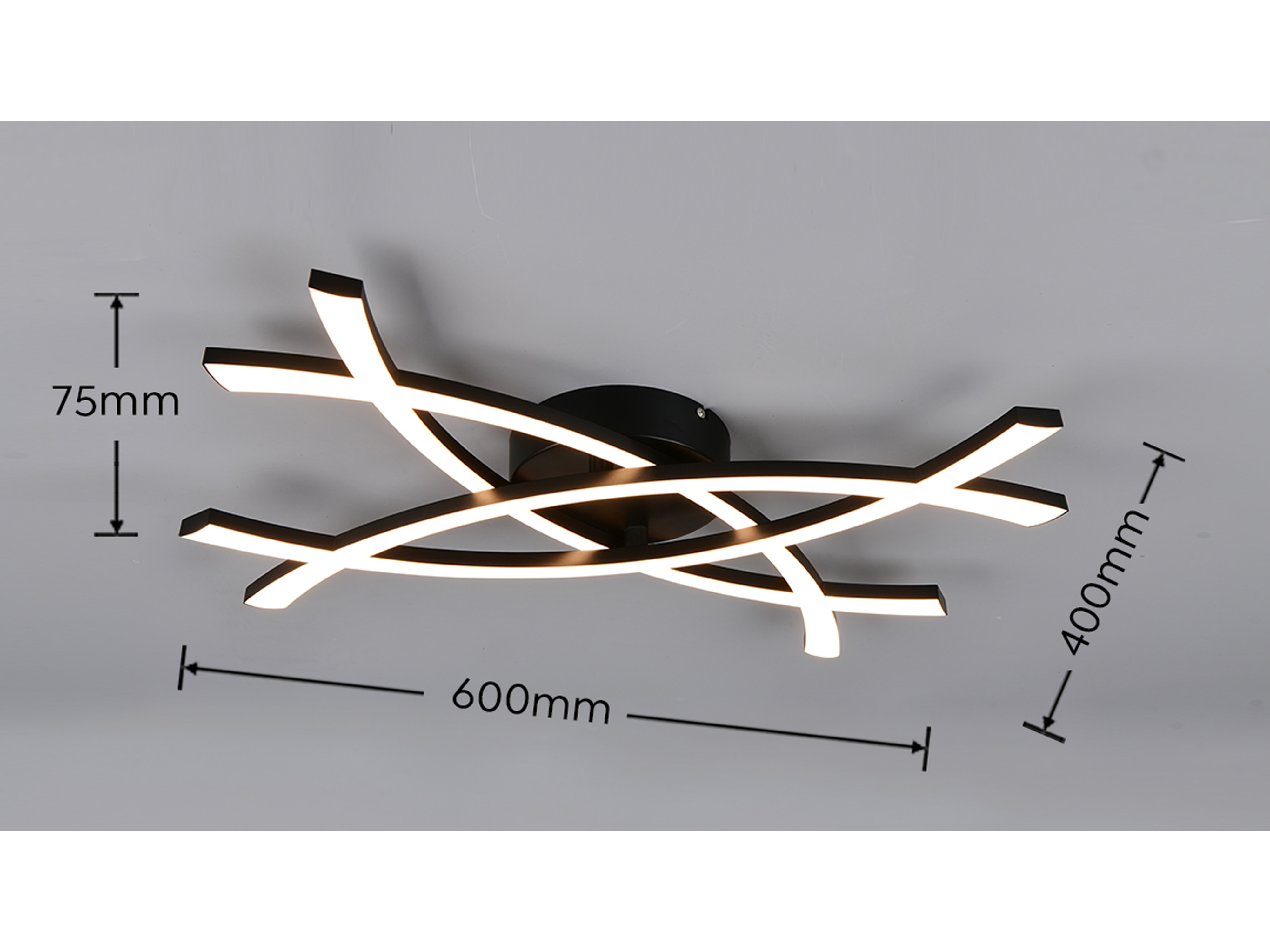 REALITY LED-Wand- und Deckenleuchte Pollock R23691132, 22W, 3000K, 2500lm, warmweiß, IP20, schwarz REALITY LED-Wand- und Deckenleuchte Pollock R23691132, 22W, 3000K, 2500lm, warmweiß, IP20, schwarz