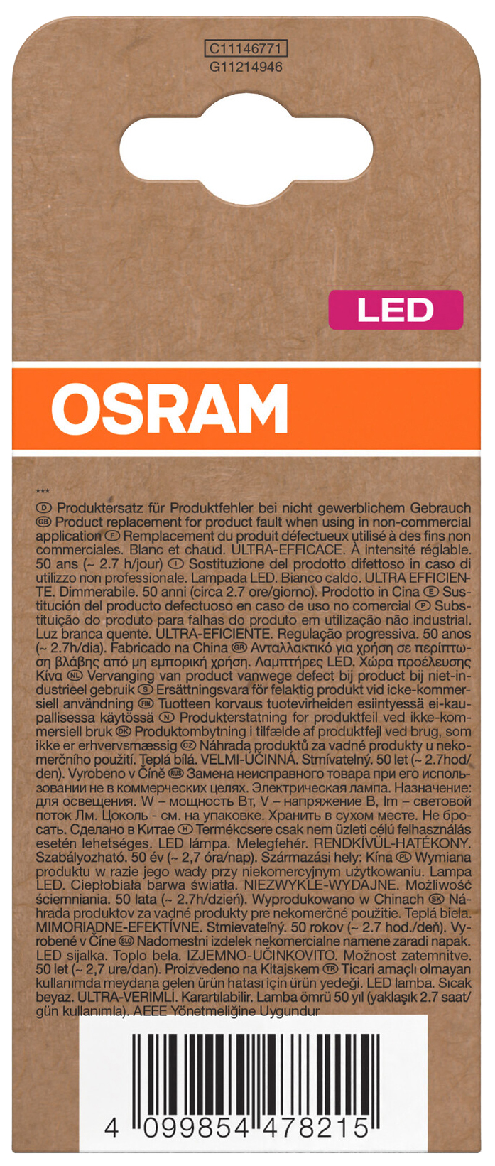 OSRAM LED-Lampe Classic, dimmbar, E27, 7,2 W, 2700 K, EEK: A, 1521 lm, warmweiß OSRAM LED-Lampe Classic, dimmbar, E27, 7,2 W, 2700 K, EEK: A, 1521 lm, warmweiß
