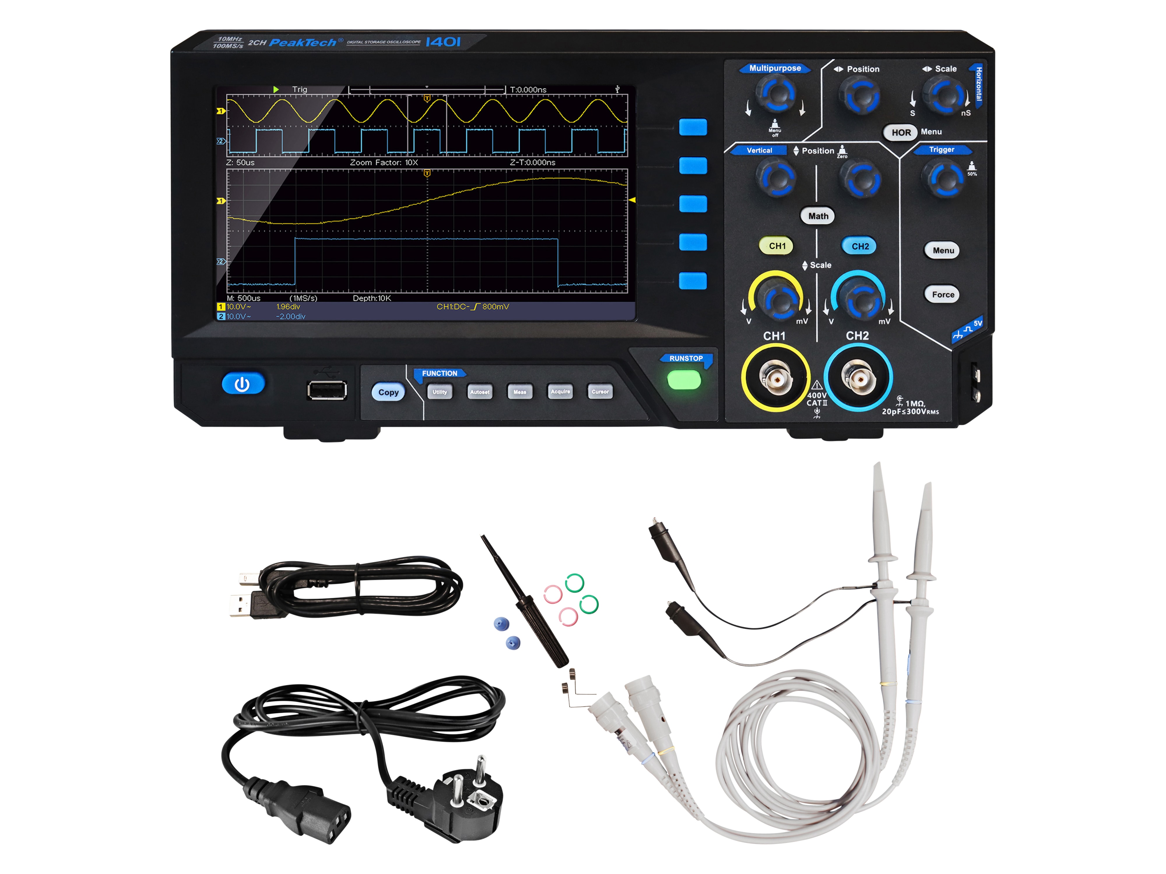 PEAKTECH Digital Speicher Oszilloskop, P 1401, 2 Kanäle, 10 MHz PEAKTECH Digital Speicher Oszilloskop, P 1401, 2 Kanäle, 10 MHz
