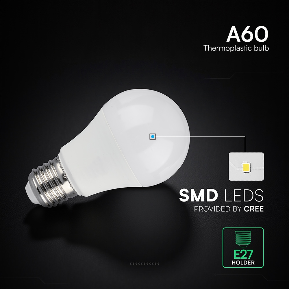 V-TAC LED-Lampe VT-2172616, EEK: F, 8,5W, 806lm, 4000K, E27, A60, 200° V-TAC LED-Lampe VT-2172616, EEK: F, 8,5W, 806lm, 4000K, E27, A60, 200°