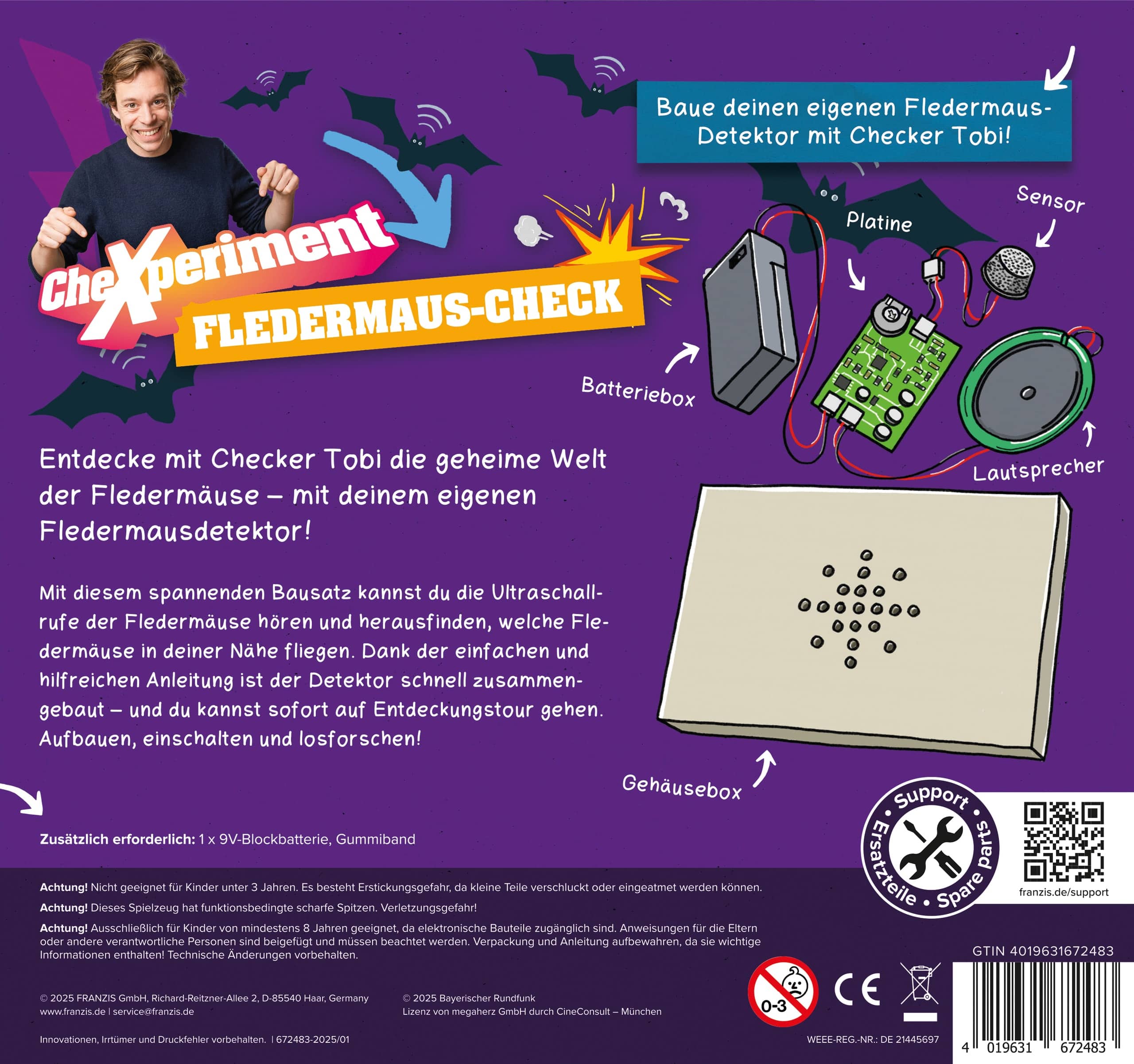 FRANZIS CheXperiment Fledermaus-Check (Checker Tobi) 67248 FRANZIS CheXperiment Fledermaus-Check (Checker Tobi) 67248