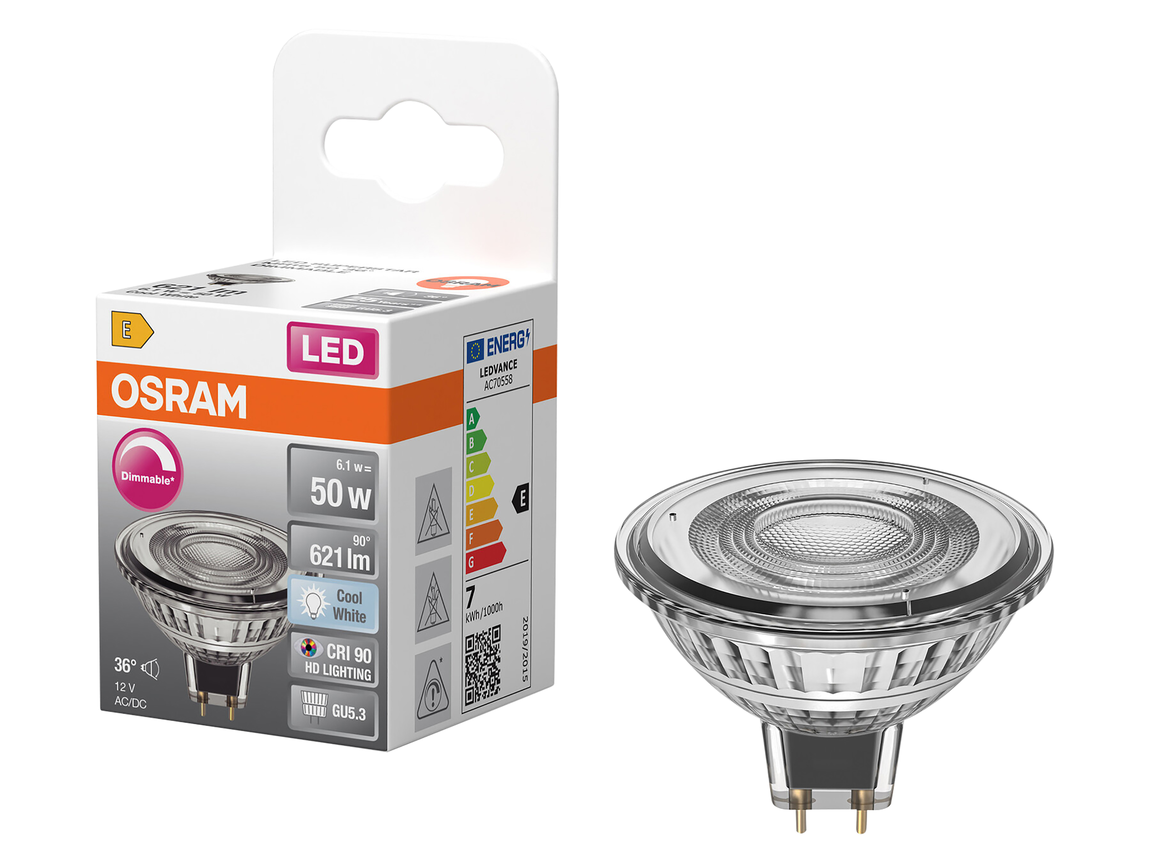 OSRAM LED-Lampe SUPERSTAR, dimmbar, GU5.3, 6,1W, 4000K, EEK: E, 621lm, IP20, neutralweiß OSRAM LED-Lampe SUPERSTAR, dimmbar, GU5.3, 6,1W, 4000K, EEK: E, 621lm, IP20, neutralweiß