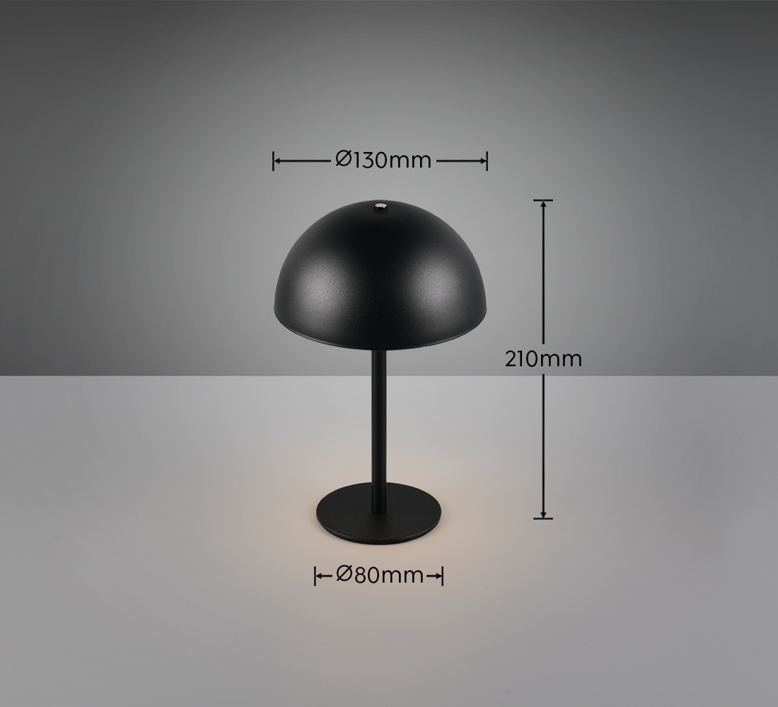 REALITY LED-Akku-Tischleuchte MUNOZ, R54891132, 1,3W, 120lm, 3000K, schwarz REALITY LED-Akku-Tischleuchte MUNOZ, R54891132, 1,3W, 120lm, 3000K, schwarz