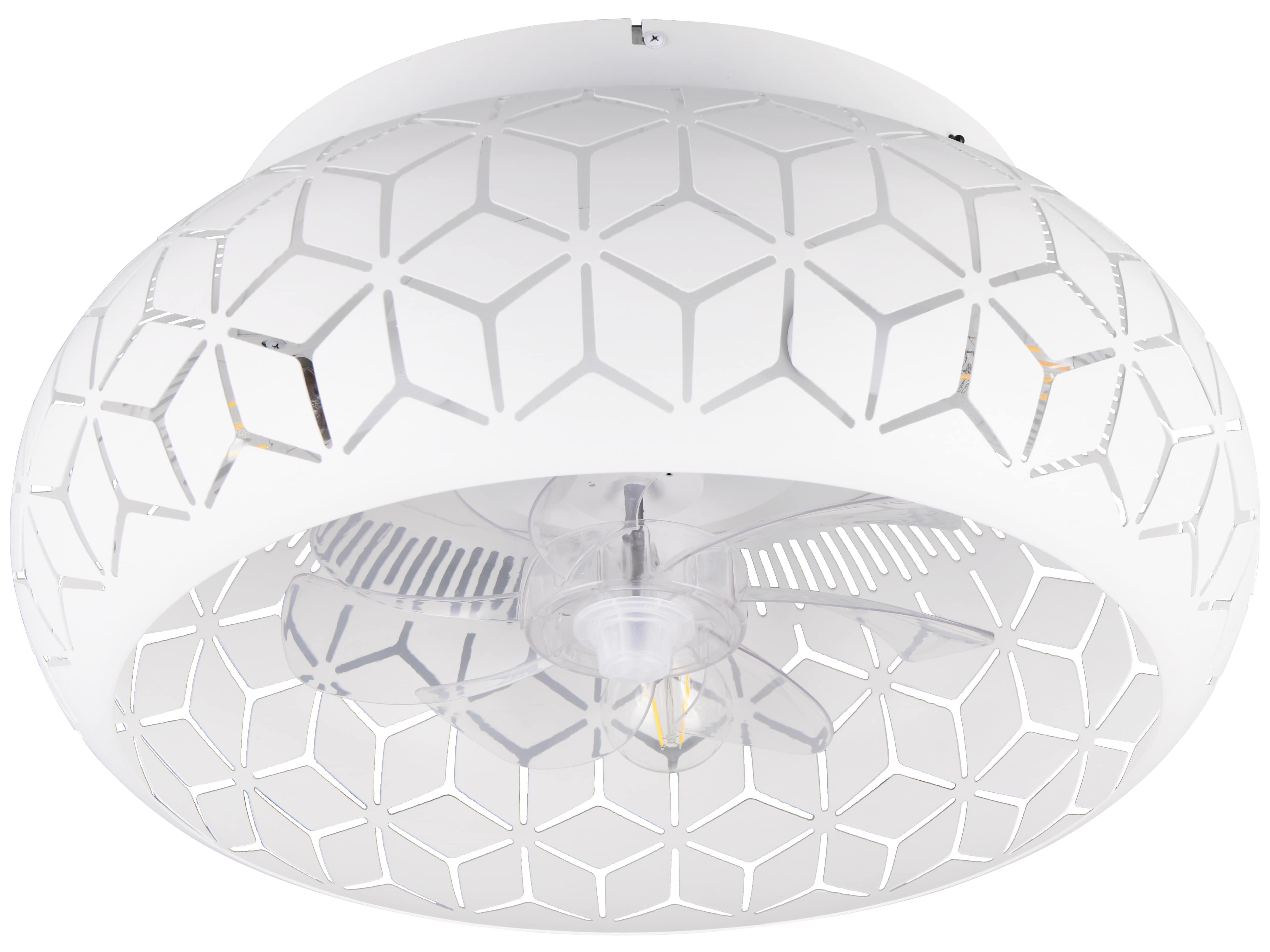 REALITY Deckenleuchte mit Ventilator Bidar R61574031, für 3x E27 max. 10 Watt, IP20, weiß REALITY Deckenleuchte mit Ventilator Bidar R61574031, für 3 x E27 max. 10 Watt, IP20, weiß