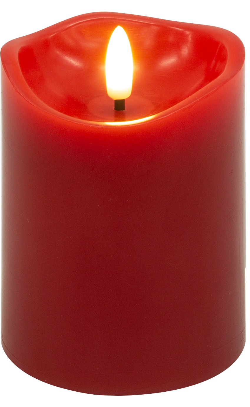 GOOBAY LED-Echtwachskerzen, Timerfunktion, 4 Stück, warmweiß, rot GOOBAY LED-Echtwachskerzen, Timerfunktion, 4 Stück, warmweiß, rot