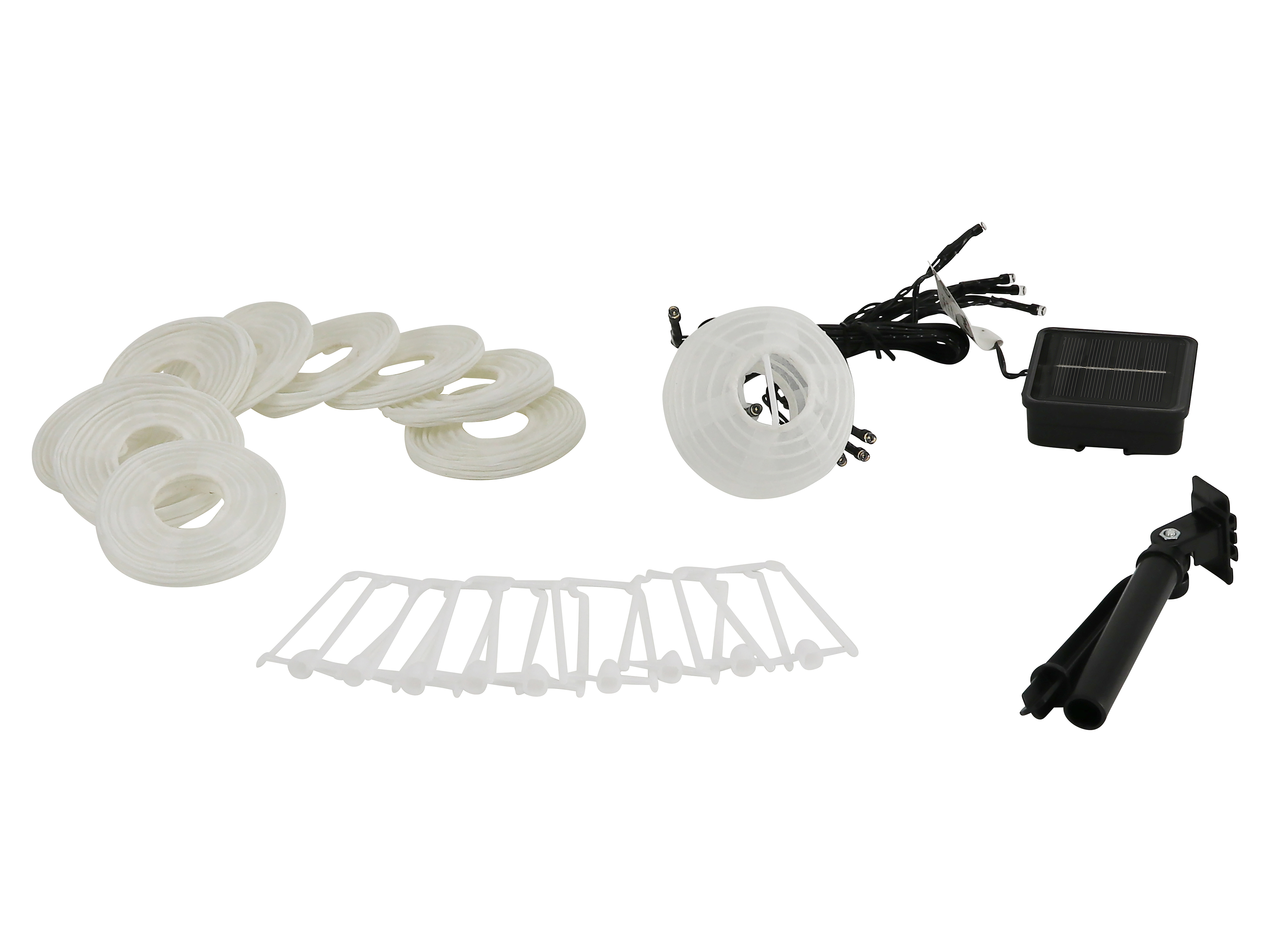 LED-Solarlichterkette, 10 Laternen, weiß LED-Solarlichterkette, 10 Laternen, weiß