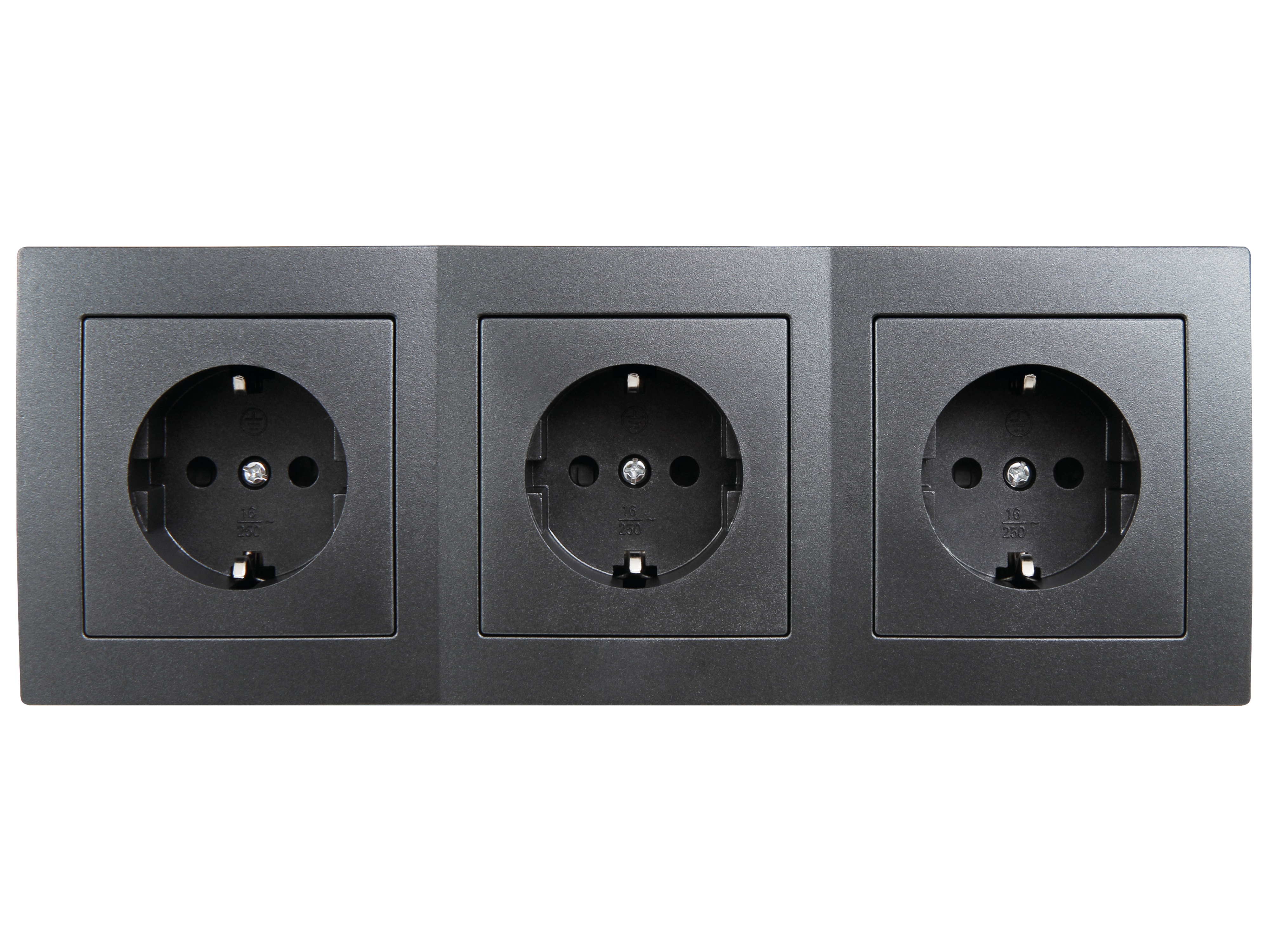 MCPOWER Steckdosenblock Flair, 3-fach, 16A/250V, anthrazit MCPOWER Steckdosenblock Flair, 3-fach, 16A/250V, anthrazit