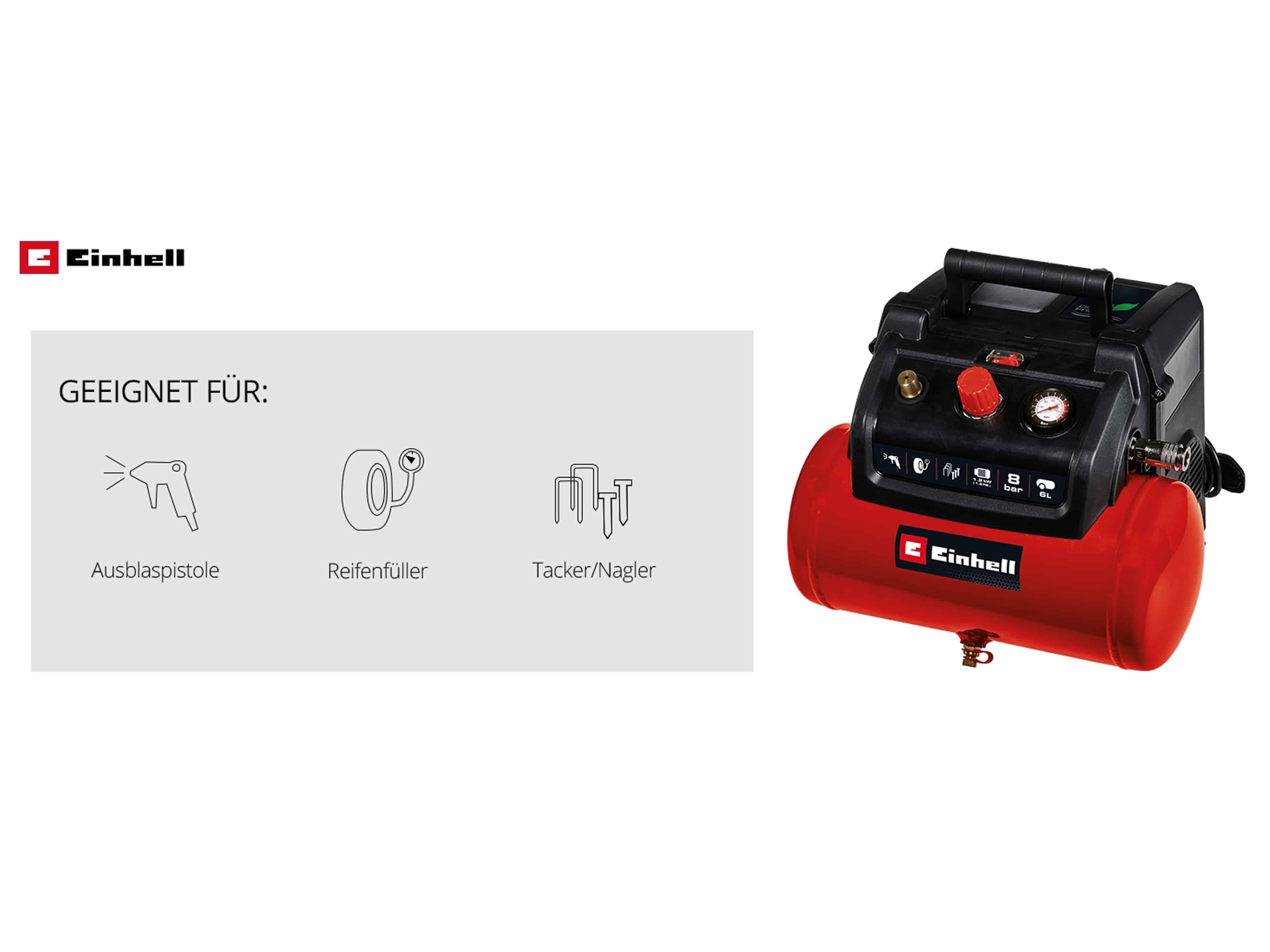 EINHELL Luft-Kompressor TC-AC 190/6/8 OF, 4020655 EINHELL Luft-Kompressor TC-AC 190/6/8 OF, 4020655