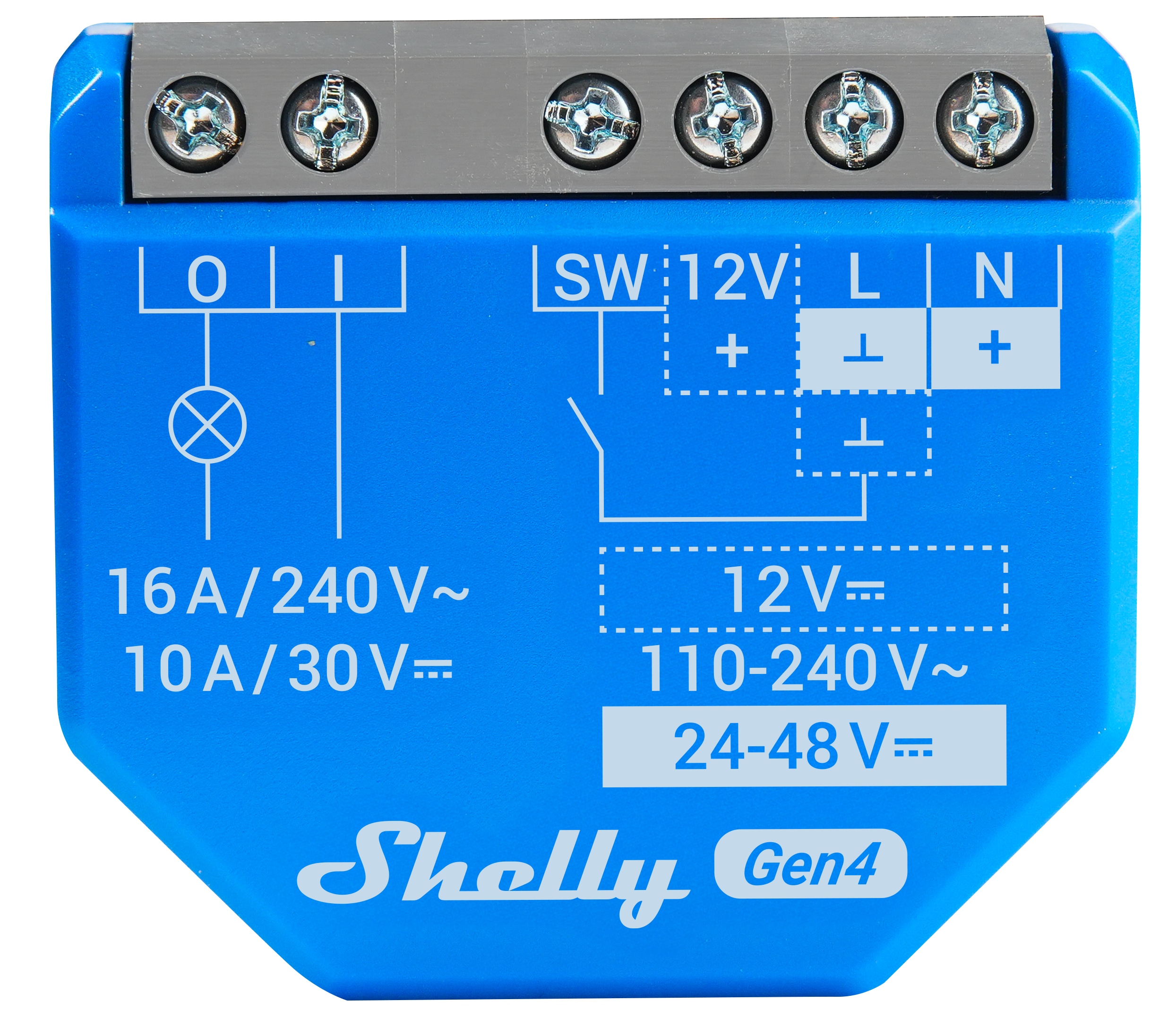 SHELLY Relais 1 Gen4, 16 A, WLAN, Bluetooth, blau SHELLY Relais 1 Gen4, 16 A, WLAN, Bluetooth, blau