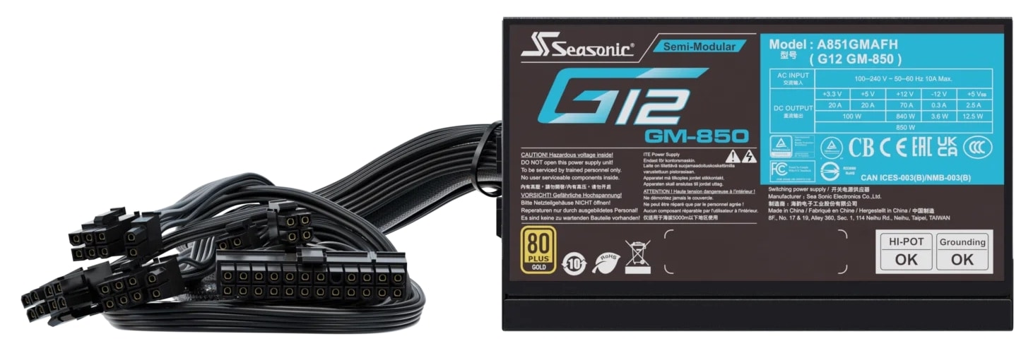 SEASONIC PC-Netzteil G12 G12 GM-850 SEASONIC PC-Netzteil G12 G12 GM-850