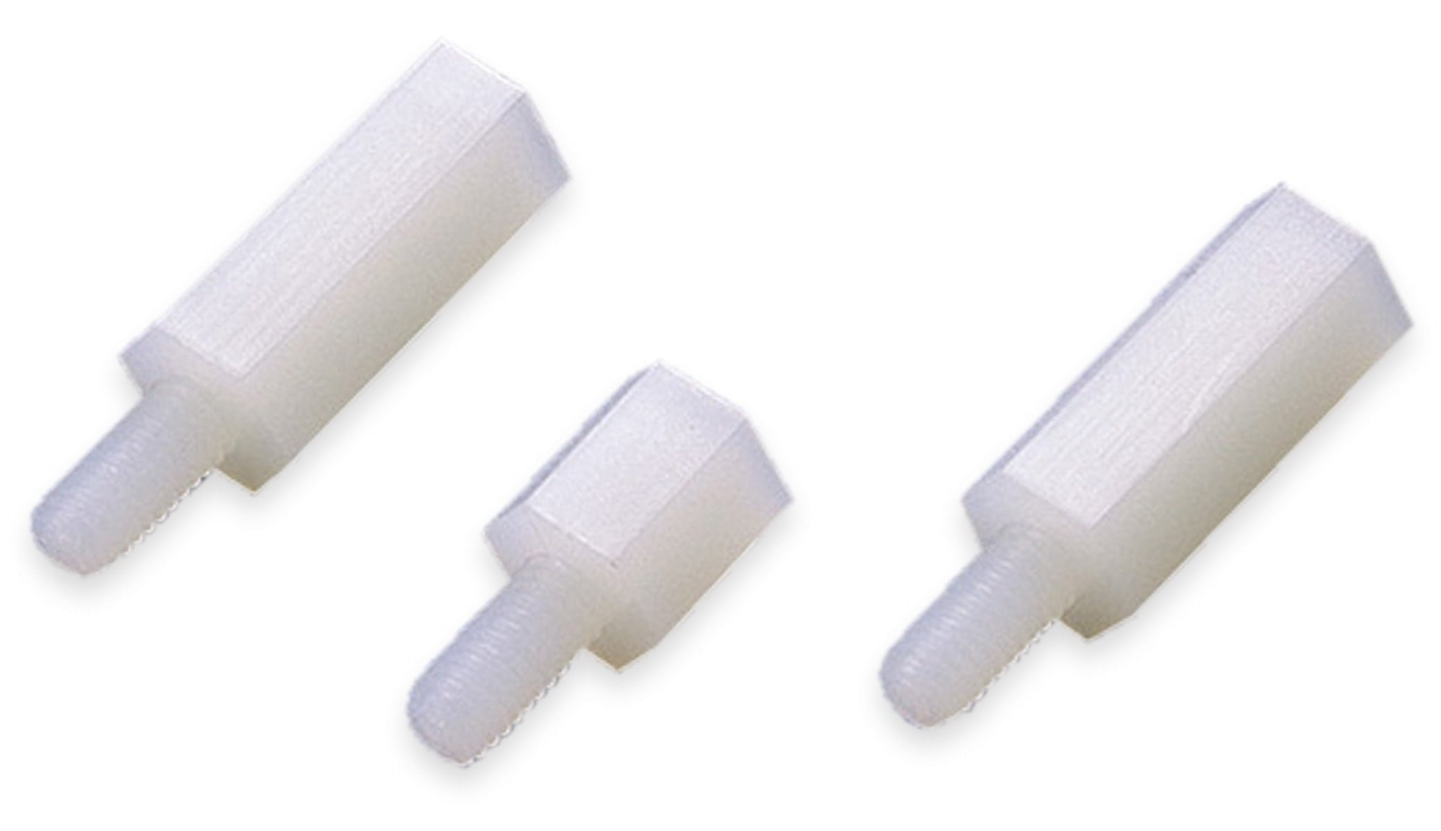 KSS Abstandsbolzen, naturfarben, Polyamid, 5,6 mm, 6 mm, M3x0,5, 18 mm KSS Abstandsbolzen, naturfarben, Polyamid, 5,6 mm, 6 mm, M3x0,5, 18 mm
