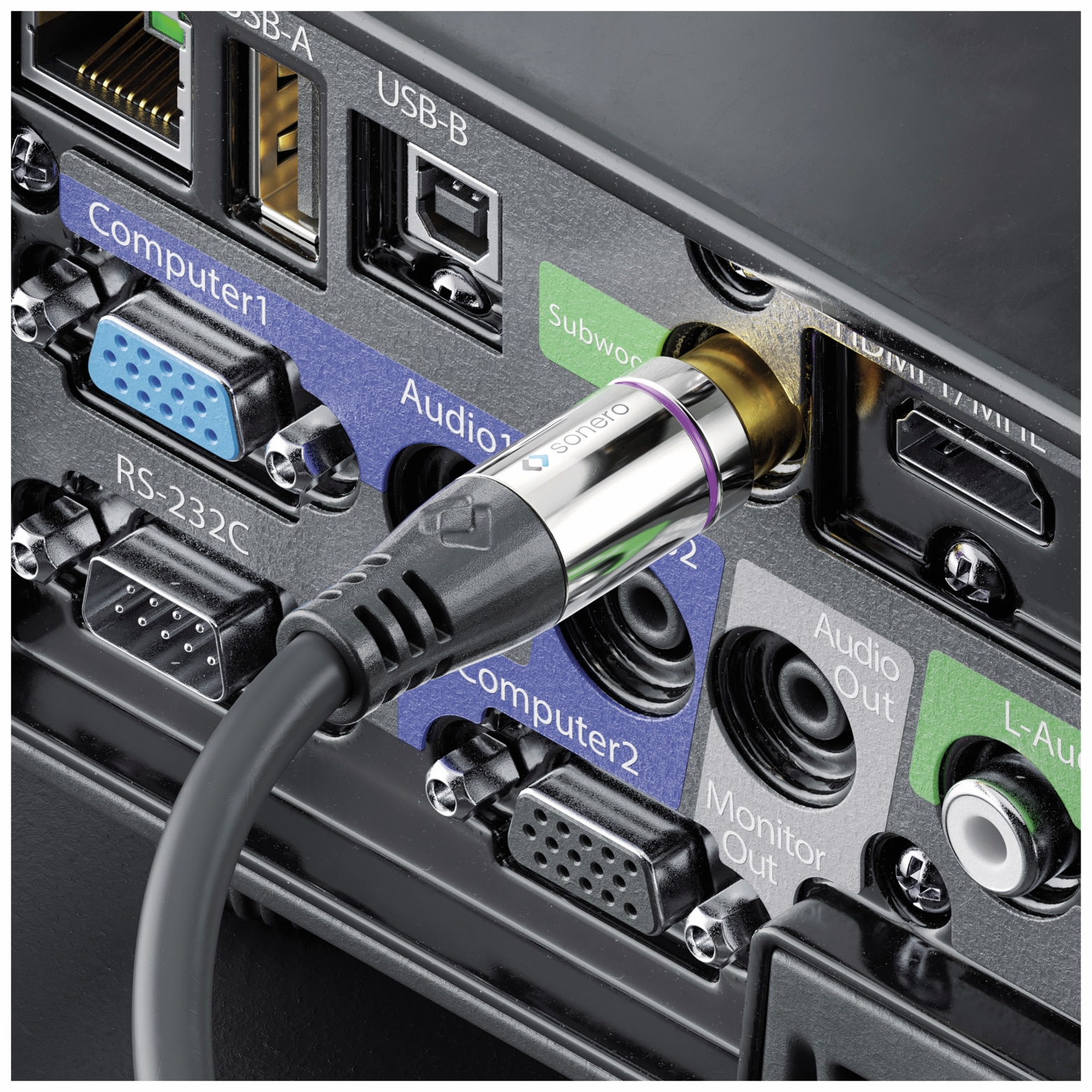SONERO Audioadapter 0,20 m, Chinchstecker auf 2x Cinchbuchse