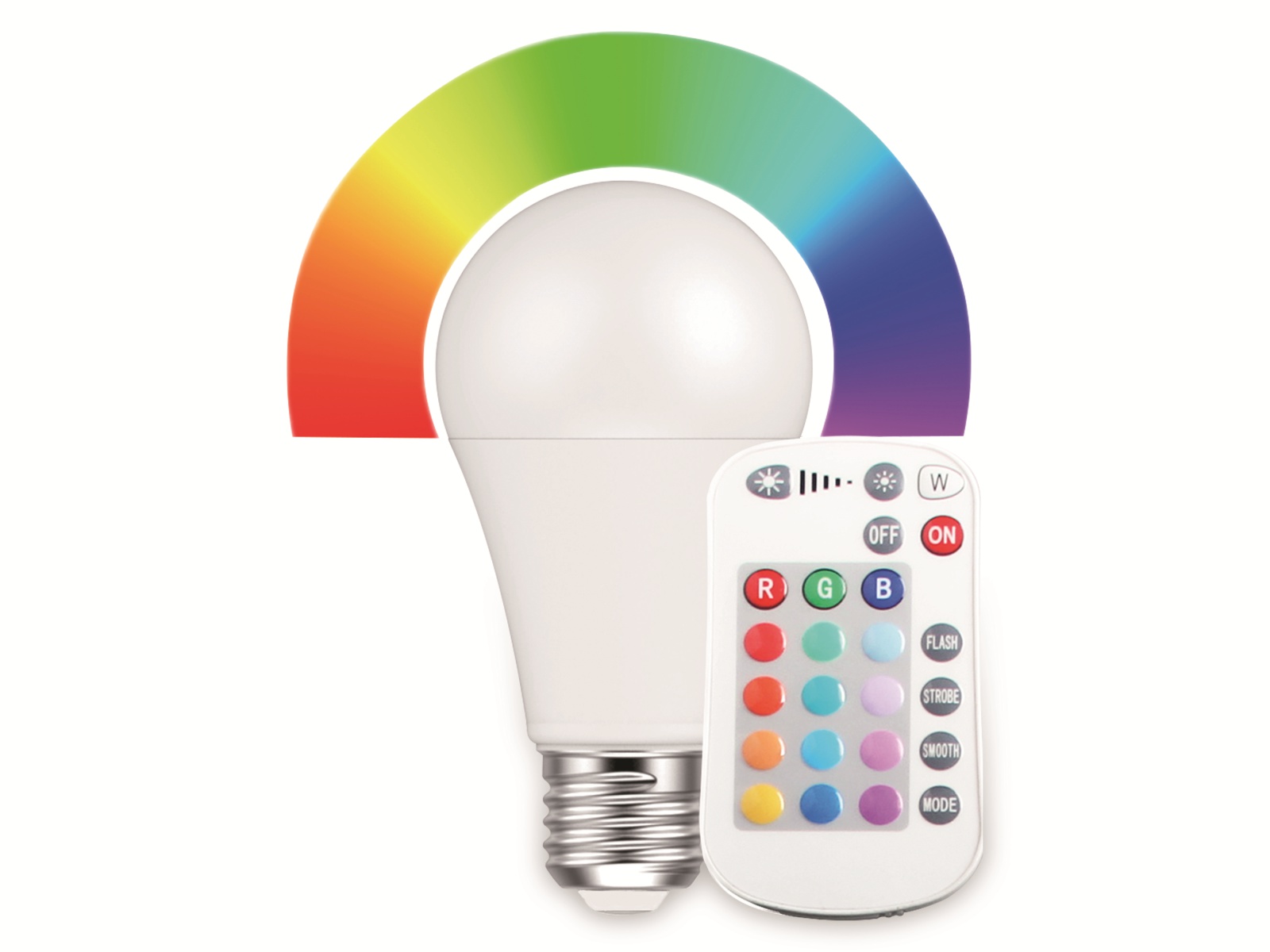 BLULAXA LED-SMD-Lampe, A60, RGB, E27, EEK: F, 9 W, 810 lm, 2700 K BLULAXA LED-SMD-Lampe, A60, RGB, E27, EEK: F, 9 W, 810 lm, 2700 K