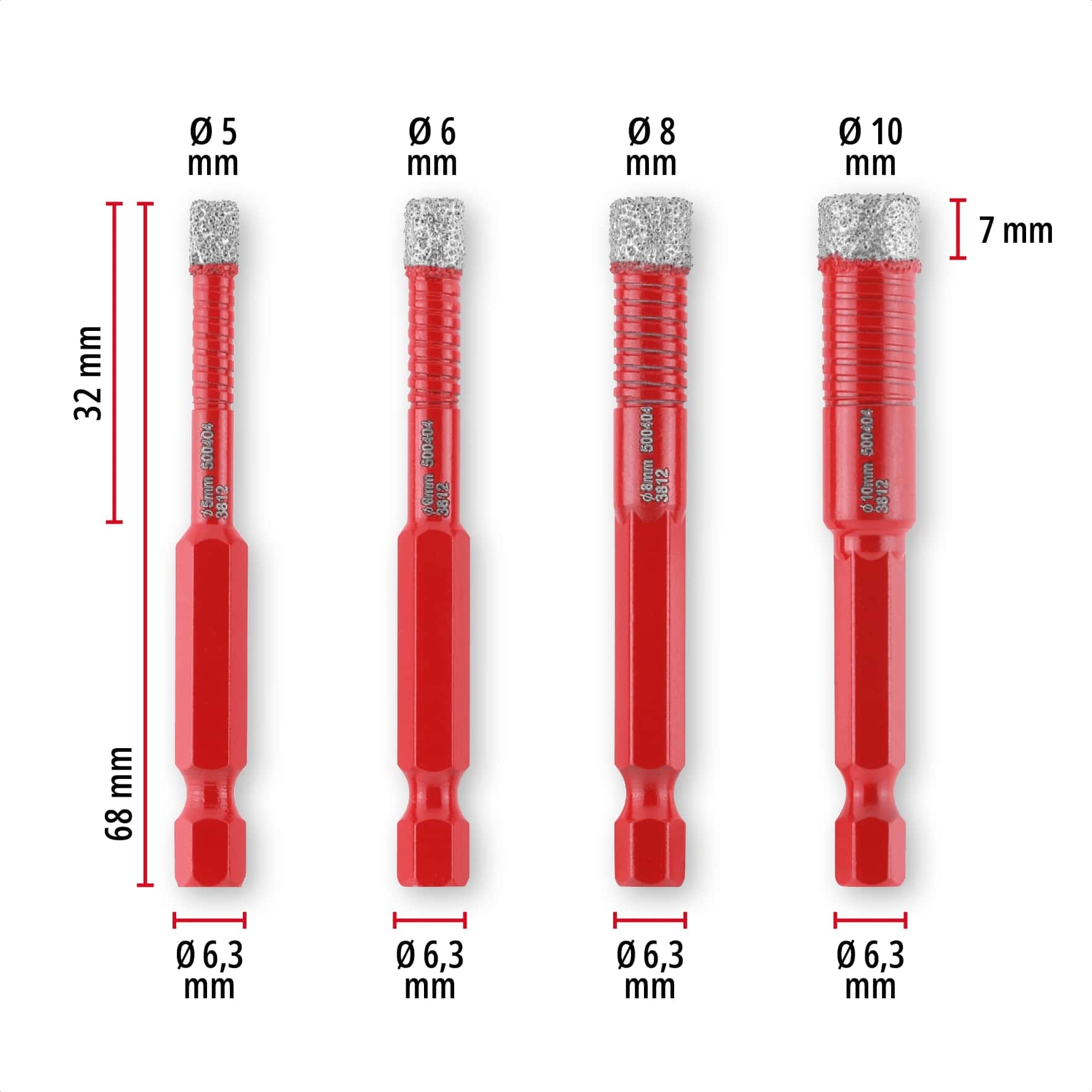 EINHELL Diamant-Fliesenbohrer-Set, 500404, XS-Case, 4-teilig EINHELL Diamant-Fliesenbohrer-Set, 500404, XS-Case, 4-teilig