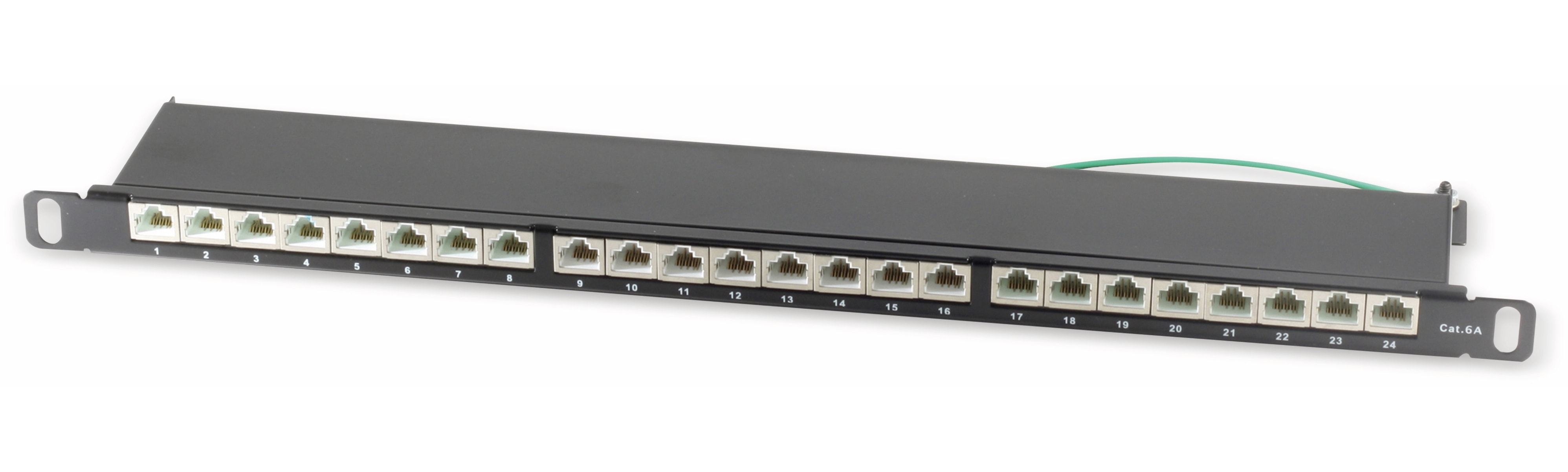 Slim-Patchpanel, CAT.6, 24-Port, 0,5HE, 10" Slim-Patchpanel, CAT.6, 24-Port, 0,5HE, 10"