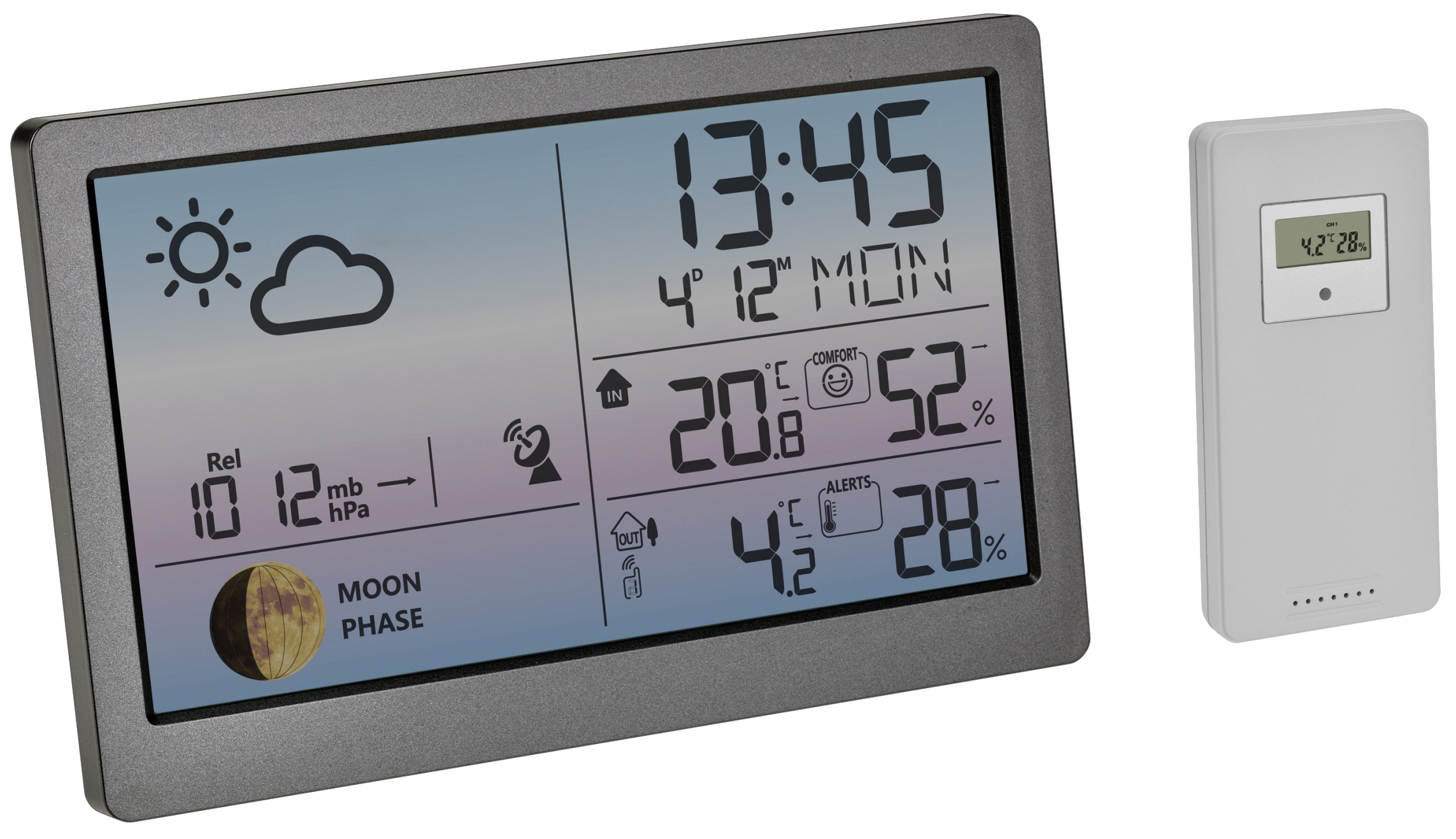 TFA Funk-Wetterstation LUNA SKY, 35.1169.10, grau TFA Funk-Wetterstation LUNA SKY, 35.1169.10, grau