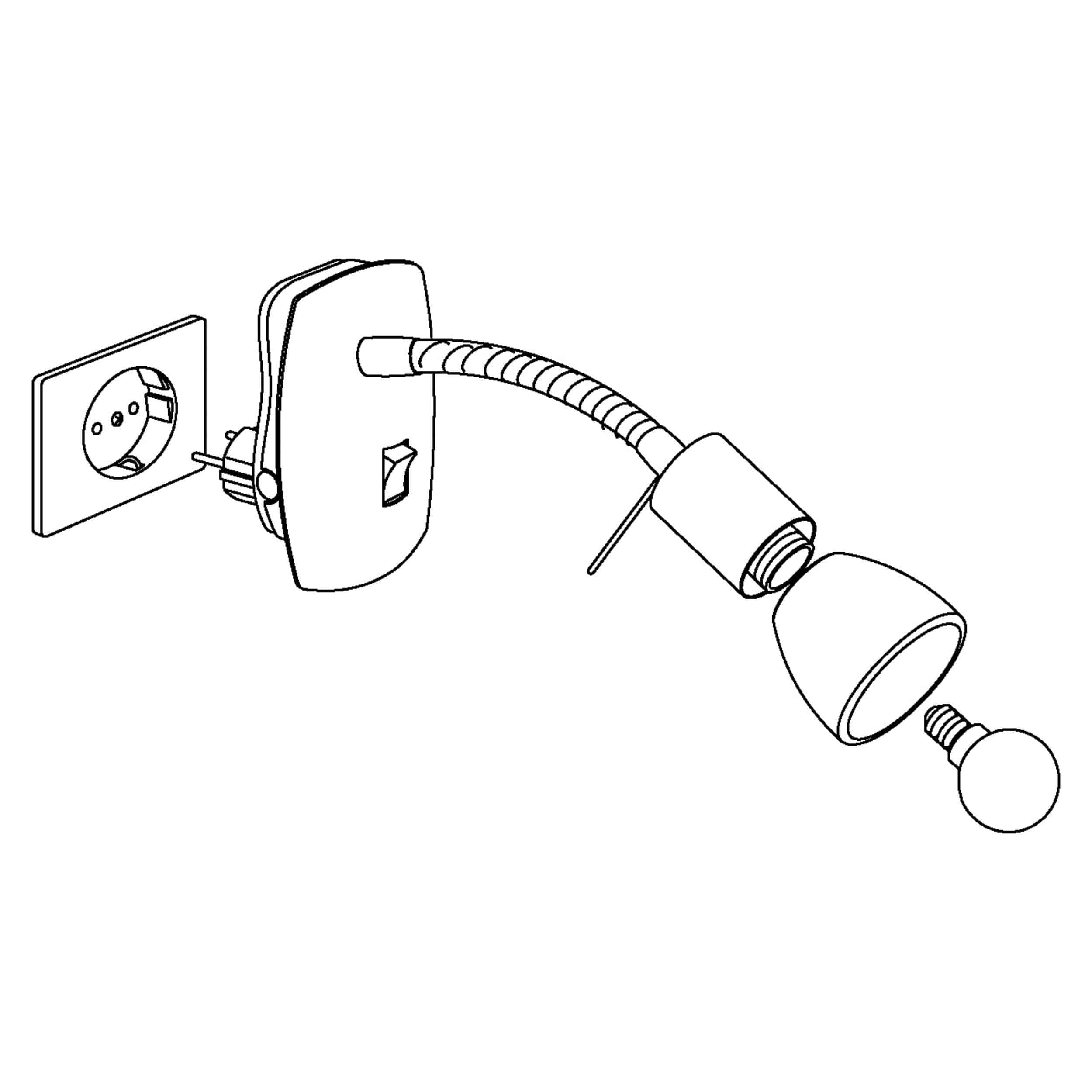 EGLO Steckerspot 92935 nickel-matt, für E14, max. 25 W EGLO Steckerspot 92935 nickel-matt, für E14, max. 25 W