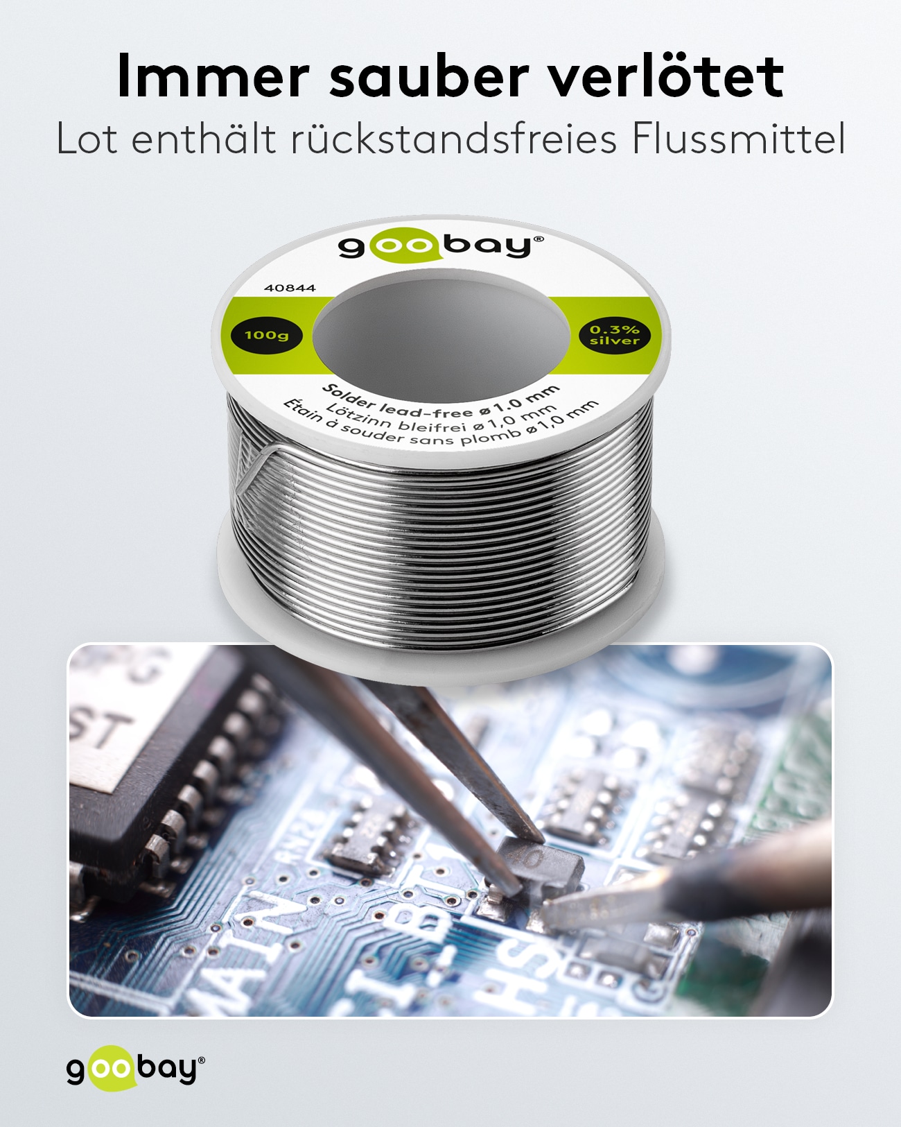 GOOBAY Lötzinn Essential, 100 g, Ø 1,0 mm GOOBAY Lötzinn Essential, 100 g, Ø 1,0 mm