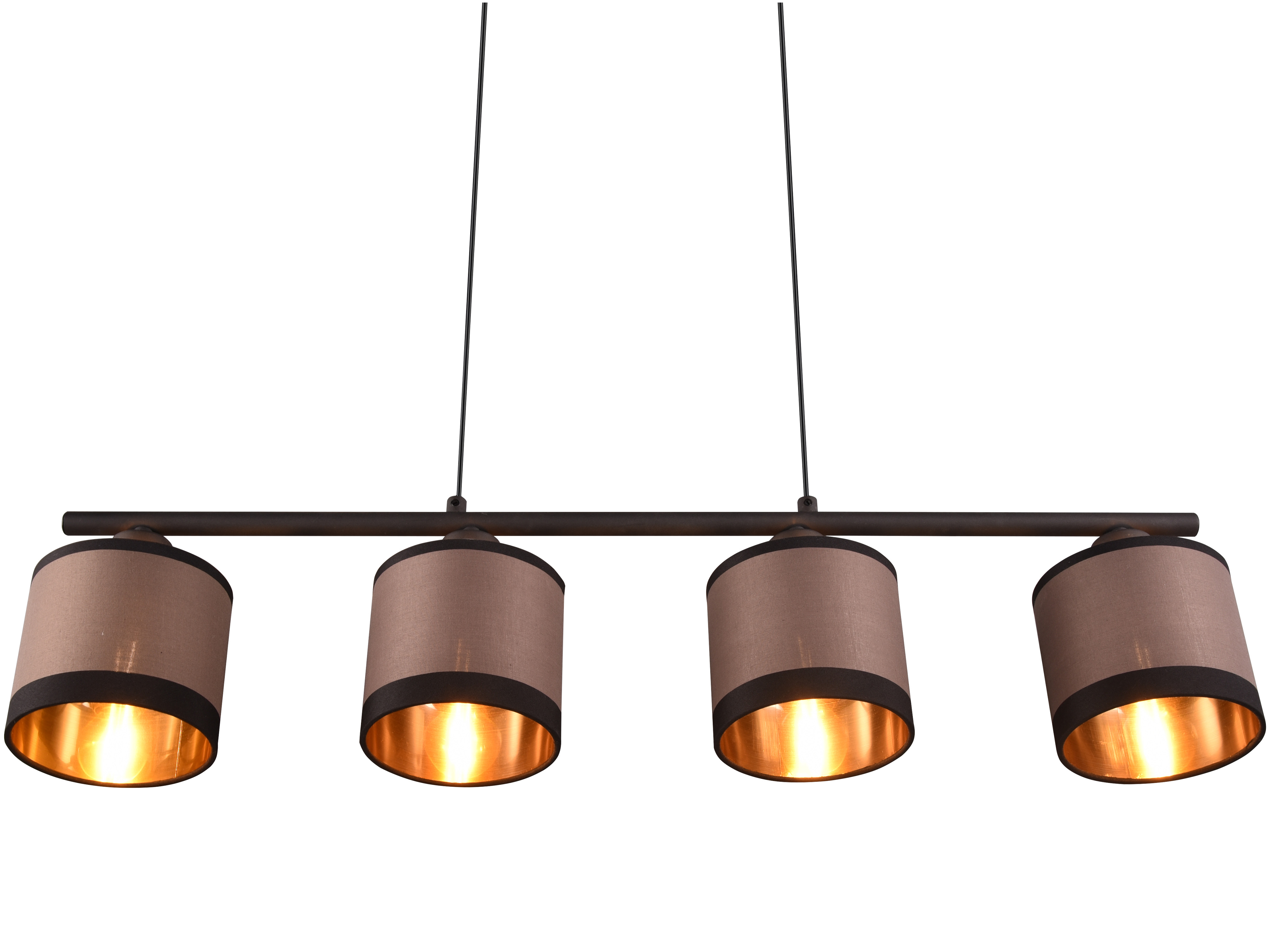 REALITY Pendelleuchte Davos R31554041 schwarz, Schirme taupe, für 4 x E14 REALITY Pendelleuchte Davos R31554041 schwarz, Schirme taupe, für 4 x E14